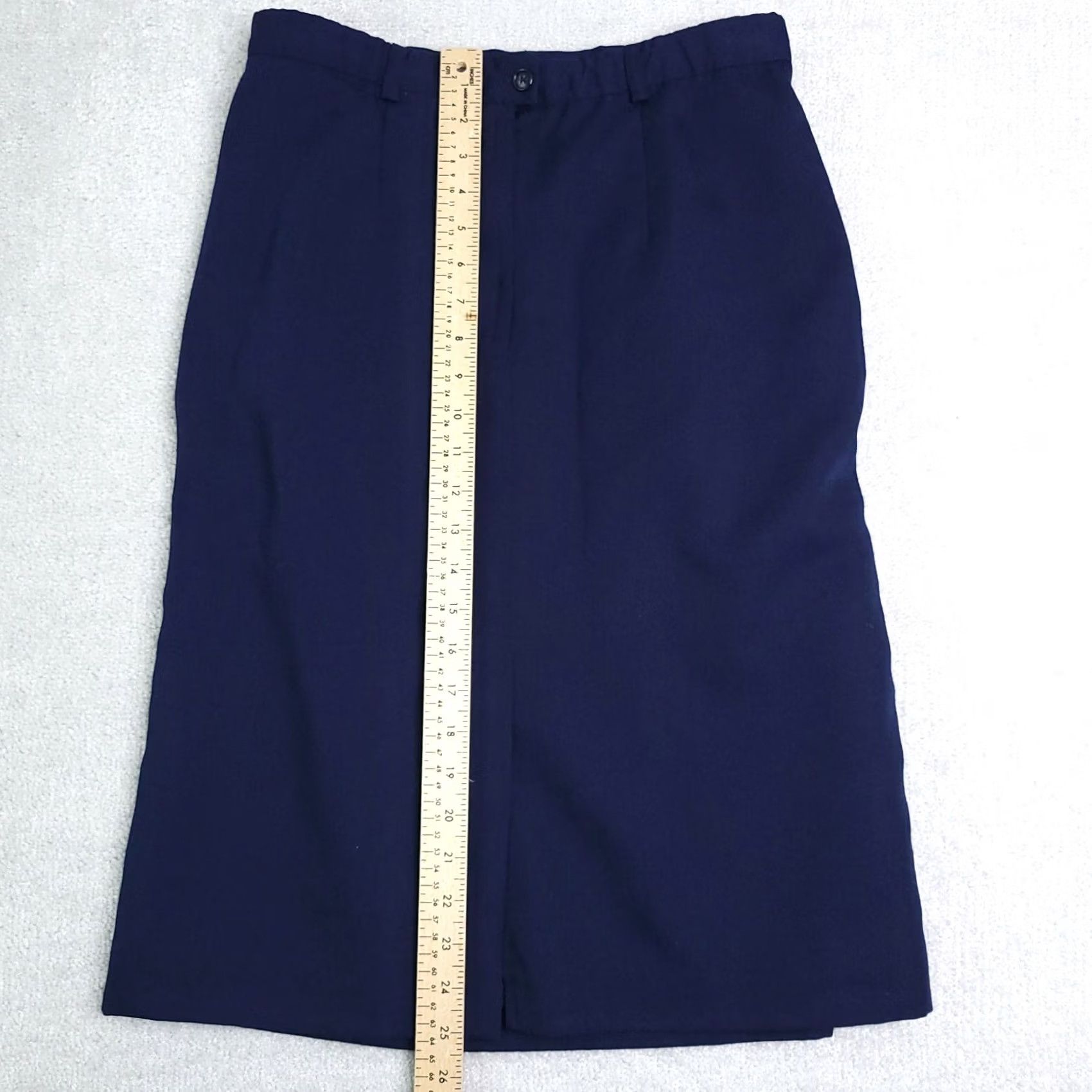 Vintage VINTAGE Lucia Petites Skirt Women's 10 Blue Lined Back Zip Slit Polyester Wool USA Size 32" / US 10 / IT 46 - 5 Thumbnail