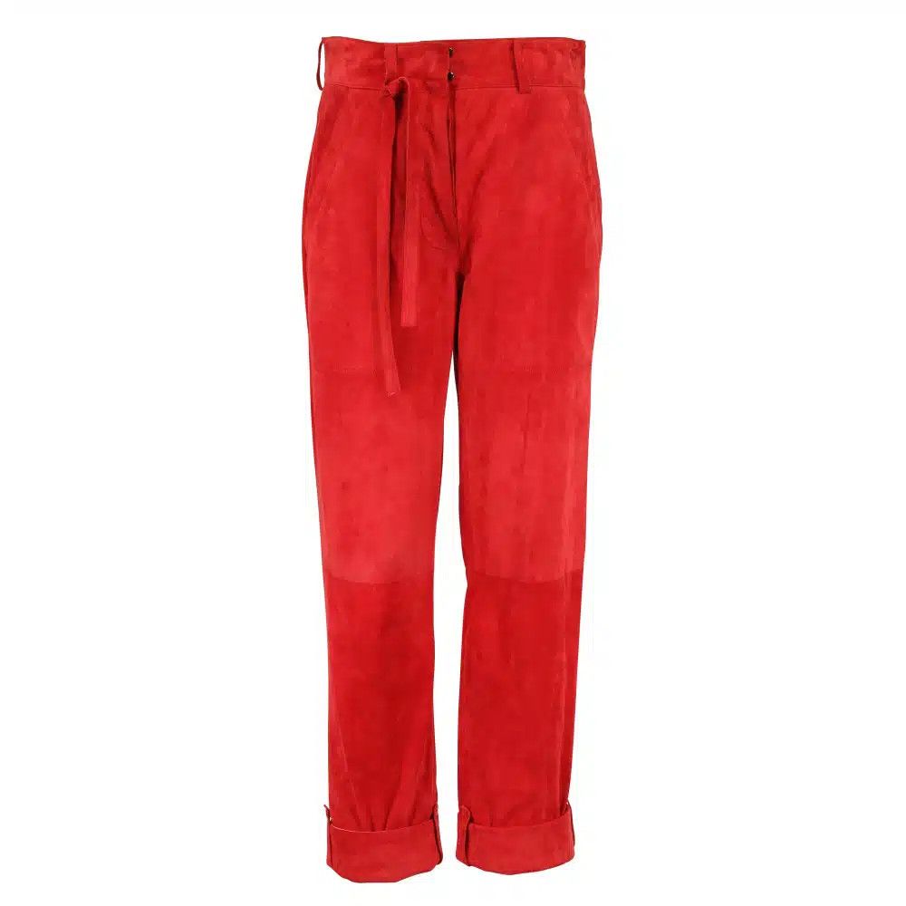 Tom Ford o1sndg0825 PAL686 Suede Pant in Red Size 27" / US 4 / IT 40 - 1 Thumbnail