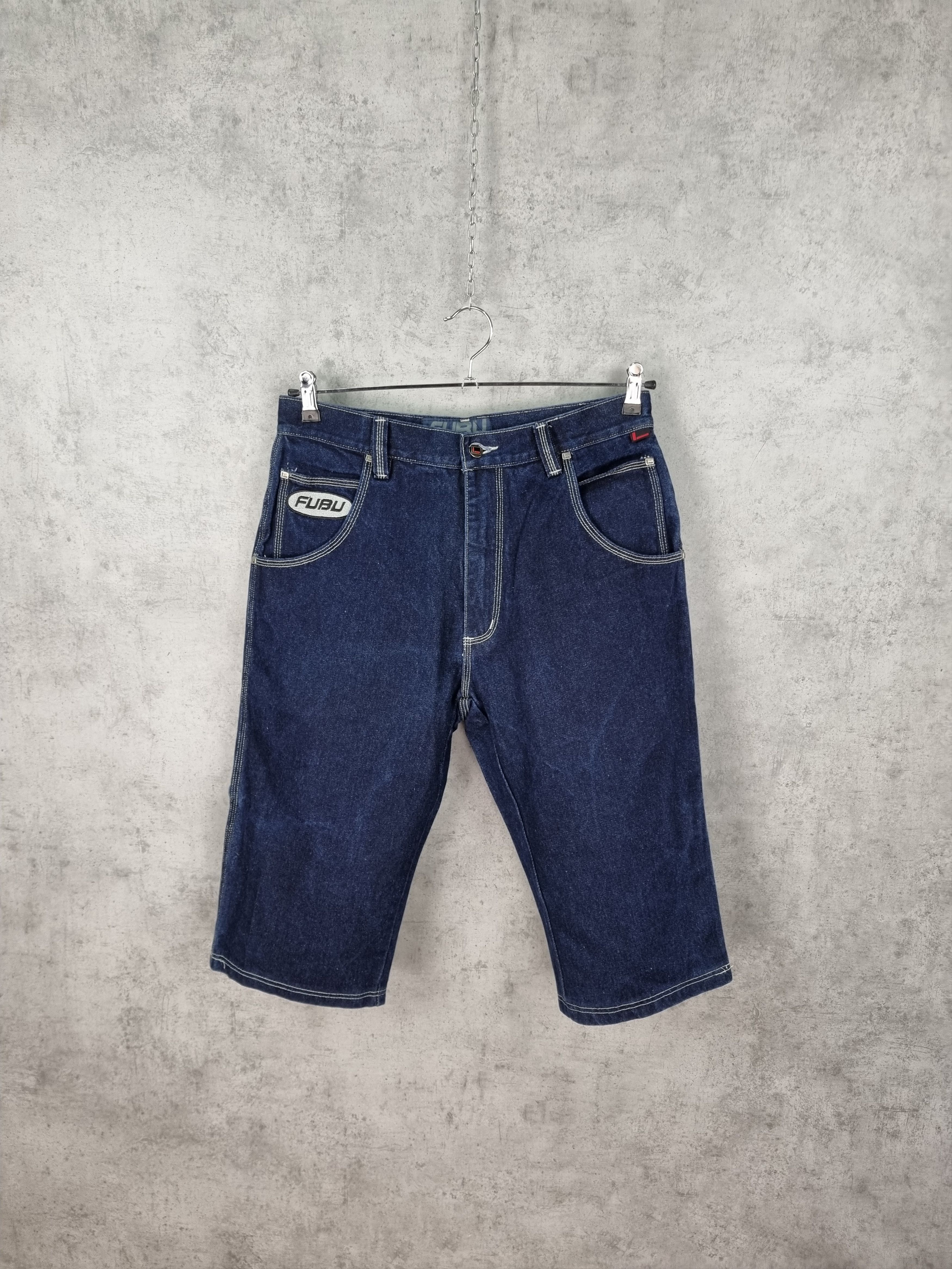 Fubu Fubu Raw Denim Carpenter Rap Hiphop Shorts Size US 34 / EU 50 - 3 Thumbnail