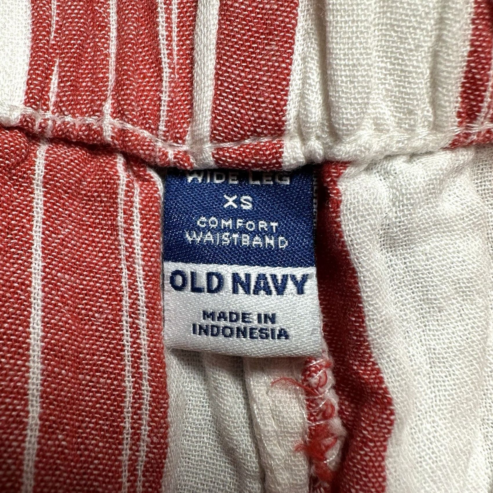 Old Navy Old Navy Pants Womens XS Red White Striped Comfort Waistband Wide Leg Casual Size 26" / US 2 / IT 38 - 5 Thumbnail