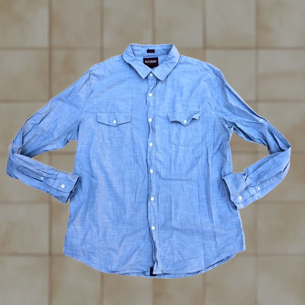 Doublet Alesbury Button-Down Shirt 2XL Men's Double Pocket Blue Cotton Top Collar Shirt Size US XXL / EU 58 / 5 - 1 Thumbnail