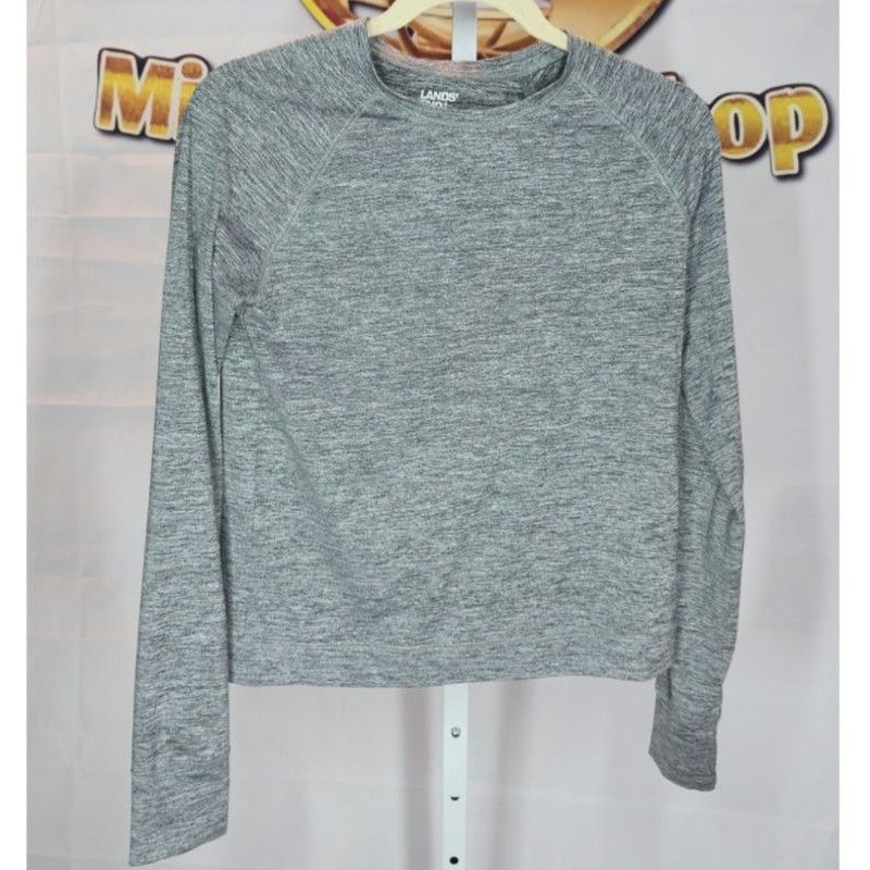 Lands' End Lands' End Girls Heather Gray Long Sleeve Shirt Size XL / US 12-14 / IT 48-50 - 1 Thumbnail