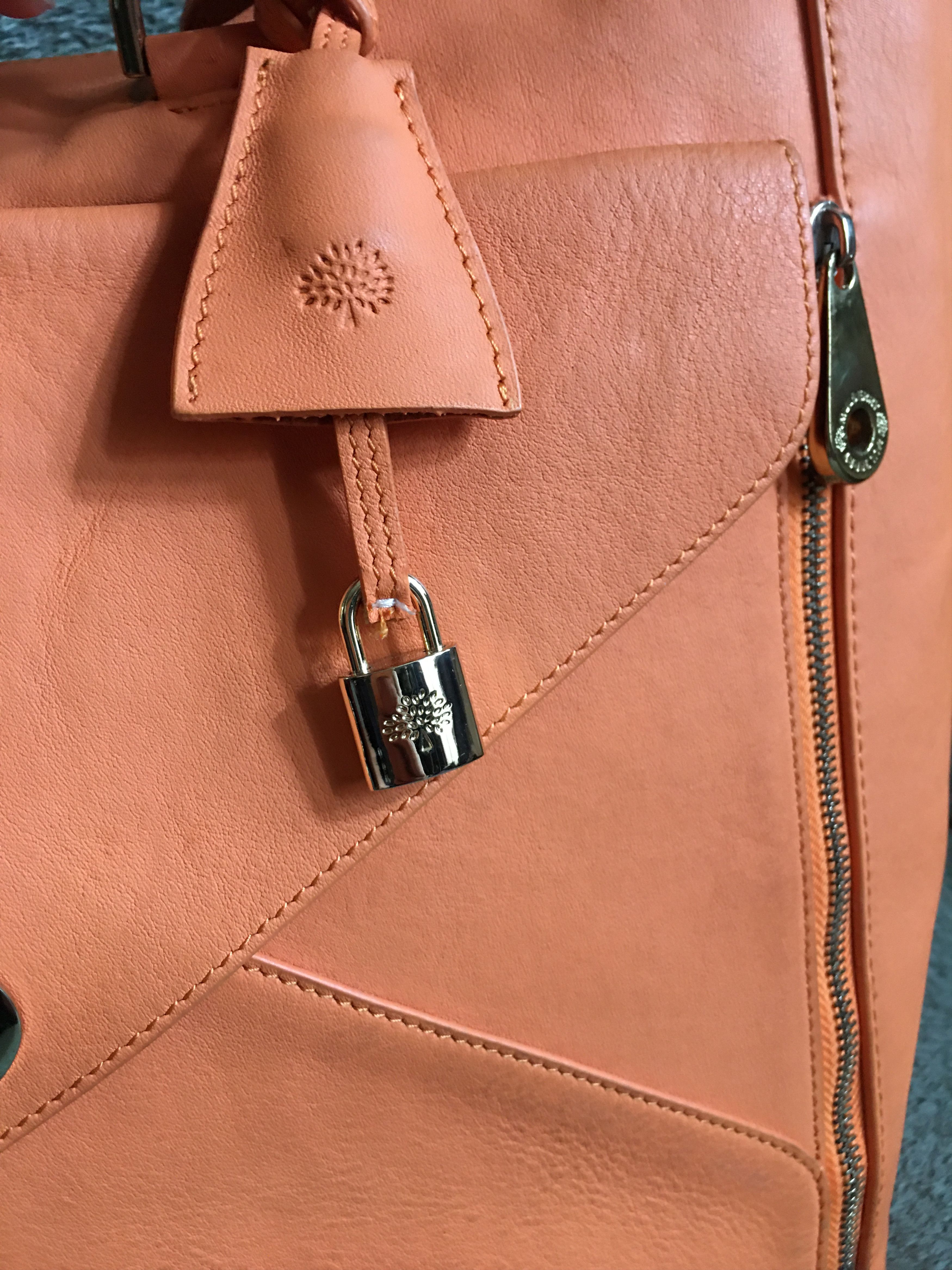 Mulberry Mulberry Willow Leather Tote Bag Orange Handbag Size ONE SIZE - 11 Thumbnail