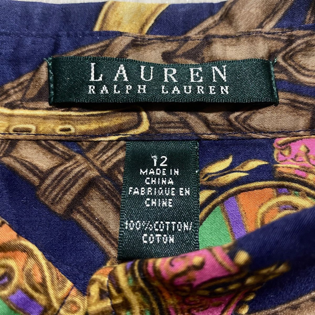 Lauren Ralph Lauren Ralph Lauren Vintage Full Print Monogram Logo Cotton Blouse Size XL / US 12-14 / IT 48-50 - 10 Thumbnail