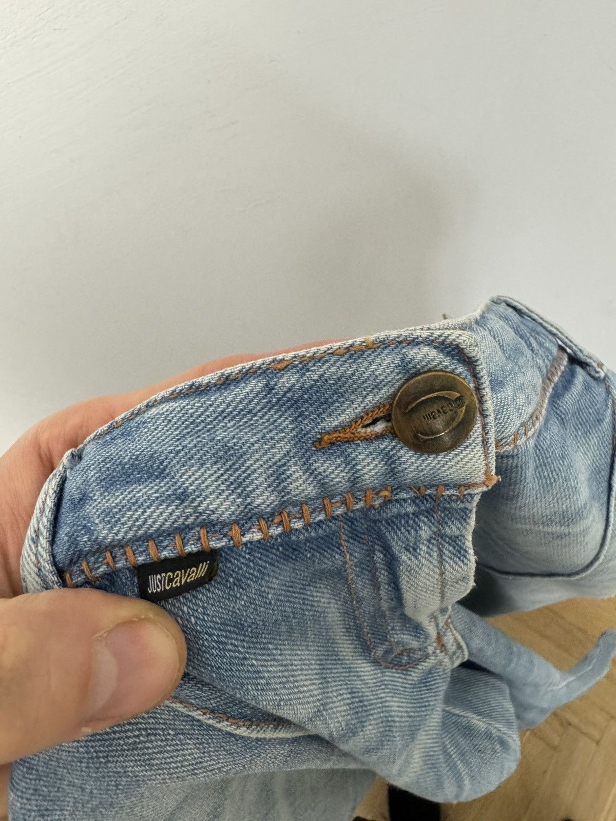 Roberto Cavalli Just Cavalli Flared Jeans Denim Pant Vintage Y2k Avant Garde Size 27" / US 4 / IT 40 - 5 Thumbnail