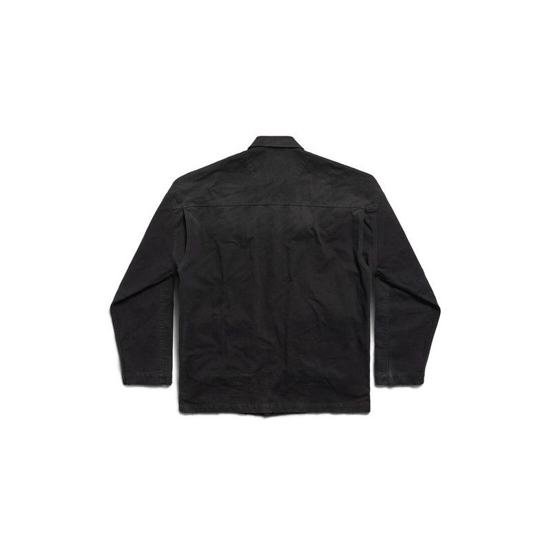 Balenciaga o1mt1gz0226 BB Corp Cargo Shirt Large Fit In Black Size US M / EU 48-50 / 2 - 6 Thumbnail