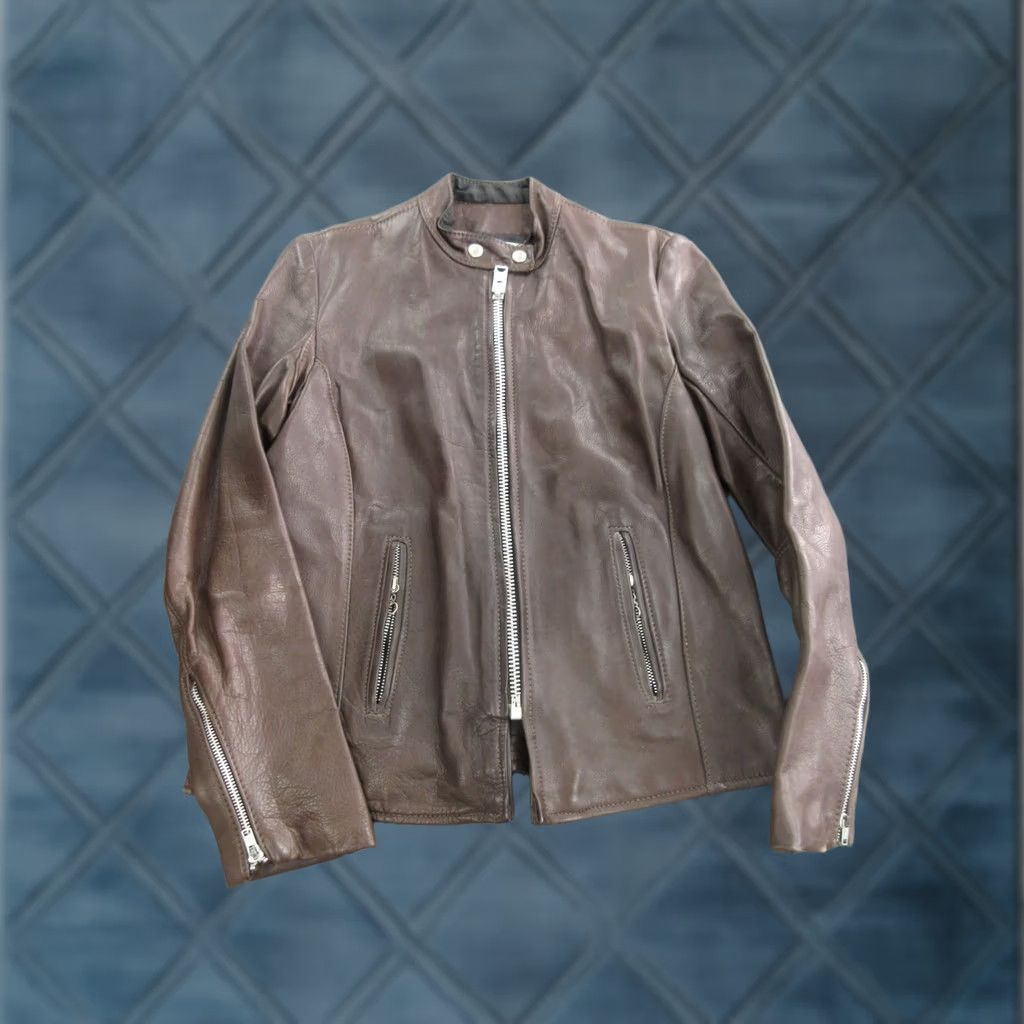 Vintage Vanson Jacket Womens 14 Brown Leather Motorcycle Full Zip Collared Lined Pockets Size XL / US 12-14 / IT 48-50 - 1 Thumbnail