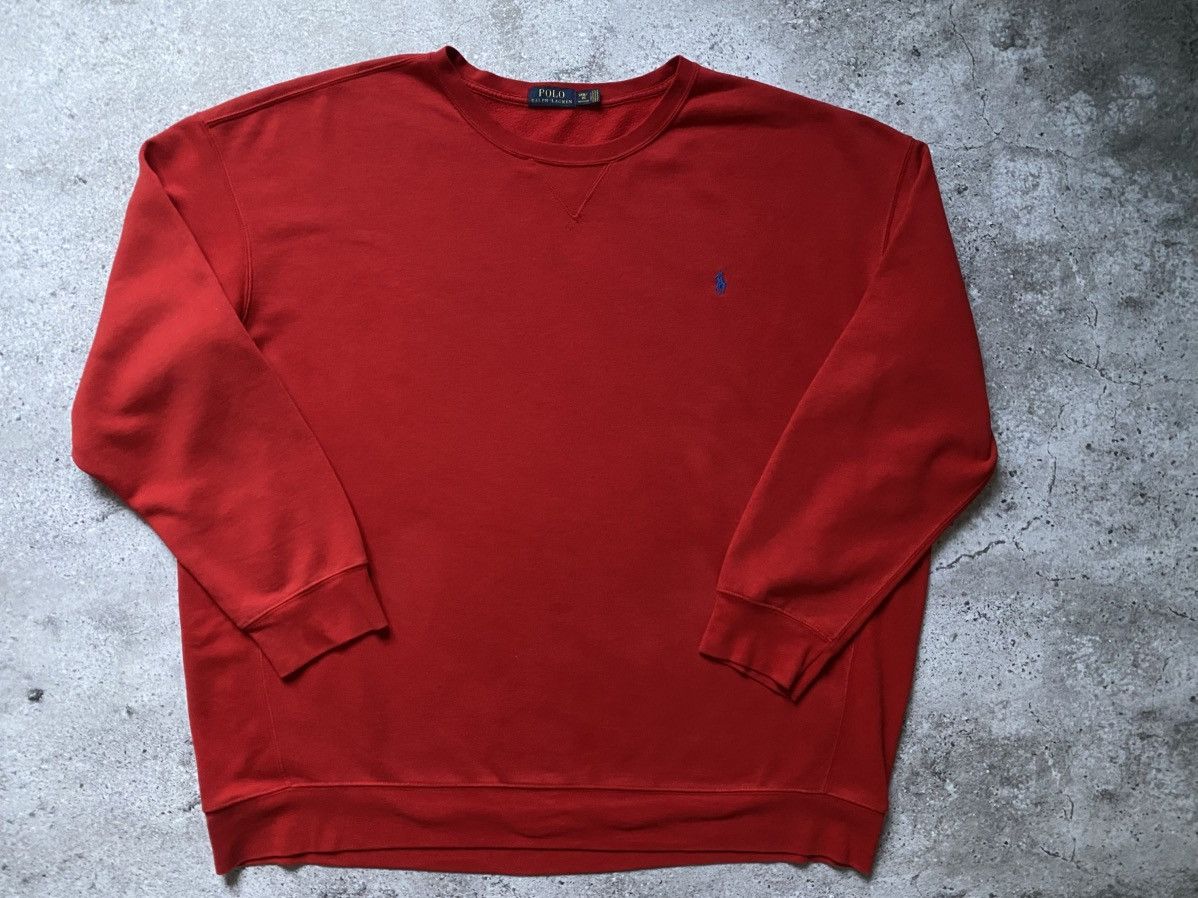 Polo Ralph Lauren × Rugby Ralph Lauren Mens Polo Ralph Lauren Red Sweatshirt Crew Neck Small Logo Size US XXL / EU 58 / 5 - 1 Thumbnail