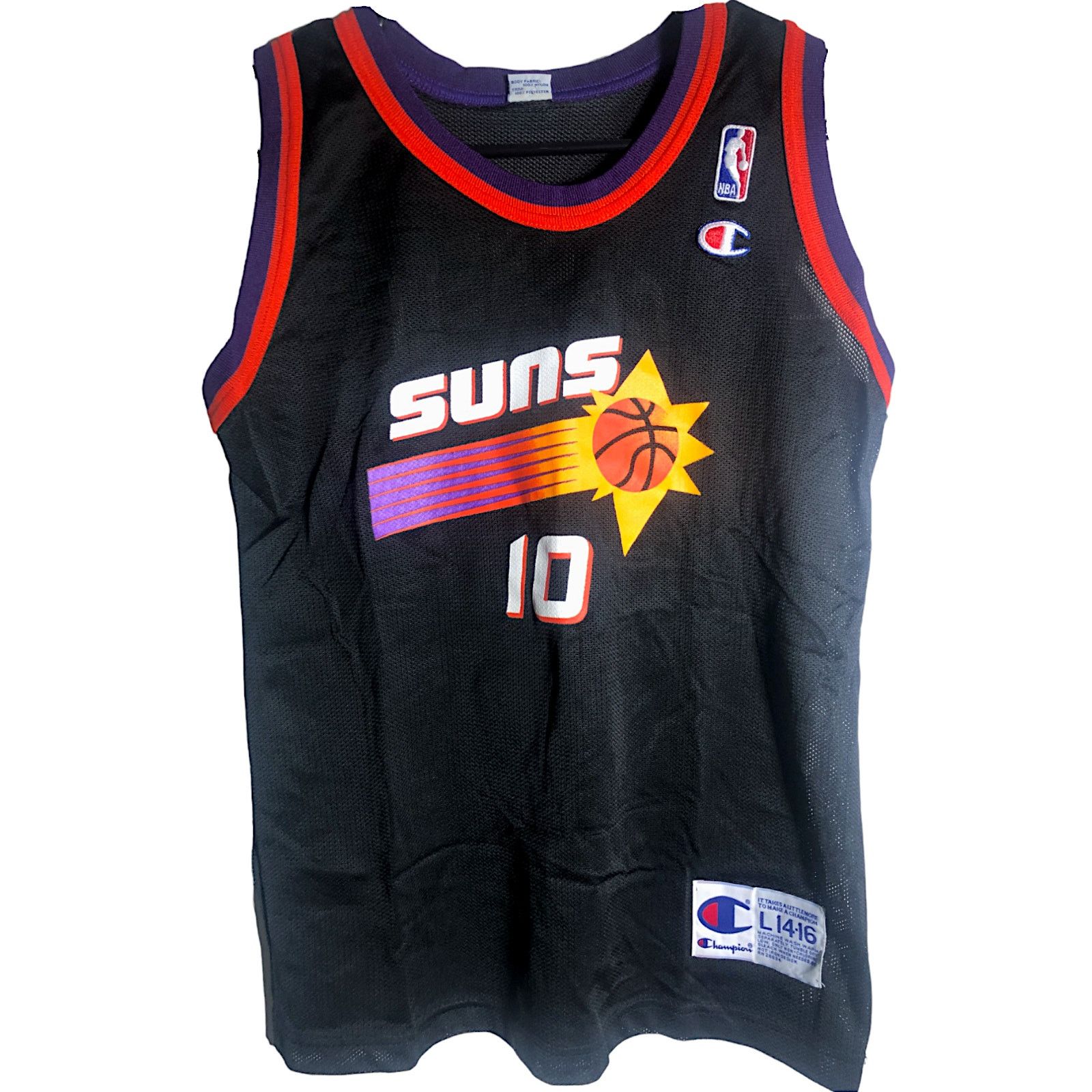 Champion × NBA Phoenix Suns Jersey #10 Sam Cassell Retro Black - Kids Large Size US XS / EU 42 / 0 - 1 Thumbnail