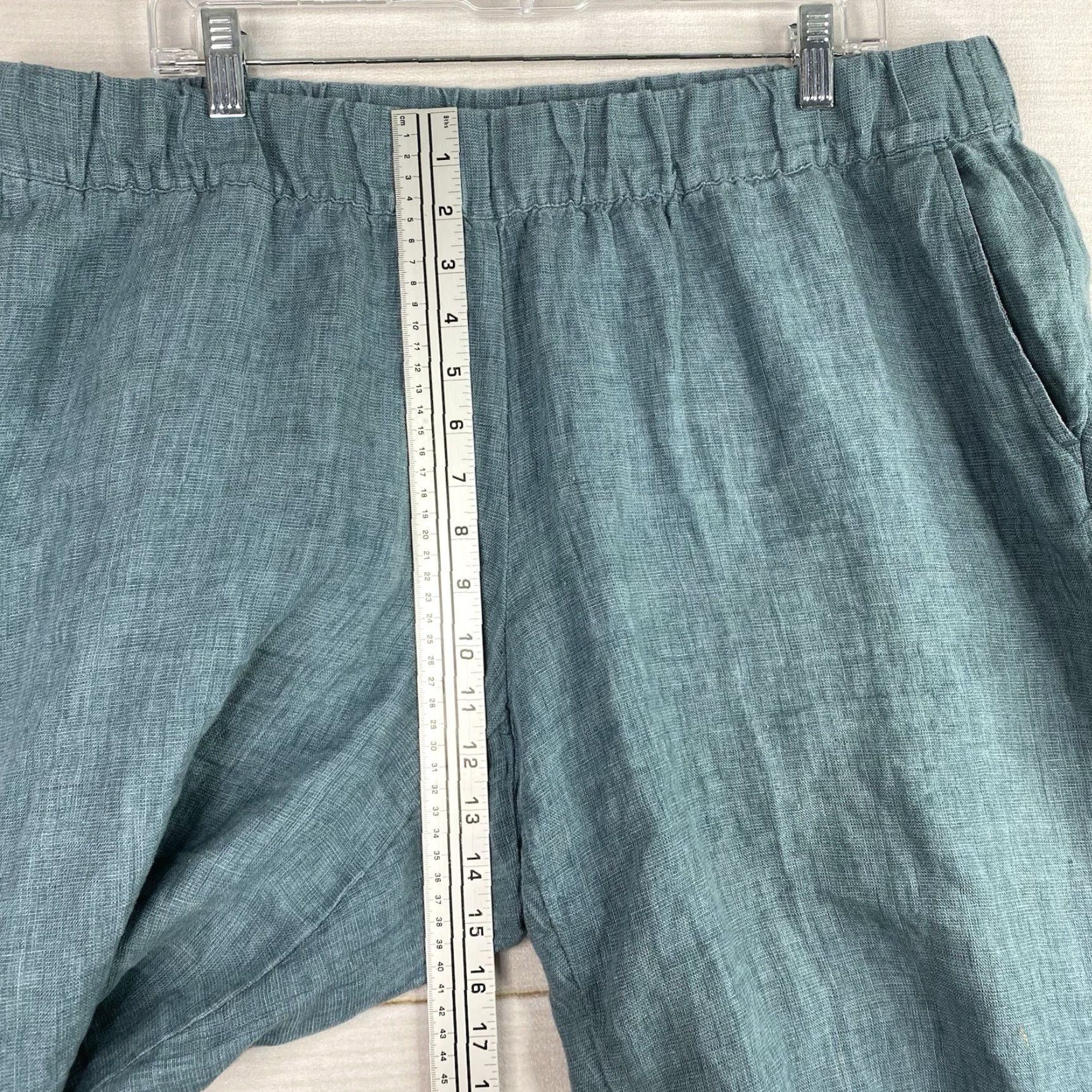 J. Jill J.Jill Pure Jill Linen Pants XL Petite Beac h Pockets Cropped Relaxed Fit Wide-Leg Linen Adult Pants Blue Solid 90s Beach Womens Size 40" / US 18 - 7 Thumbnail