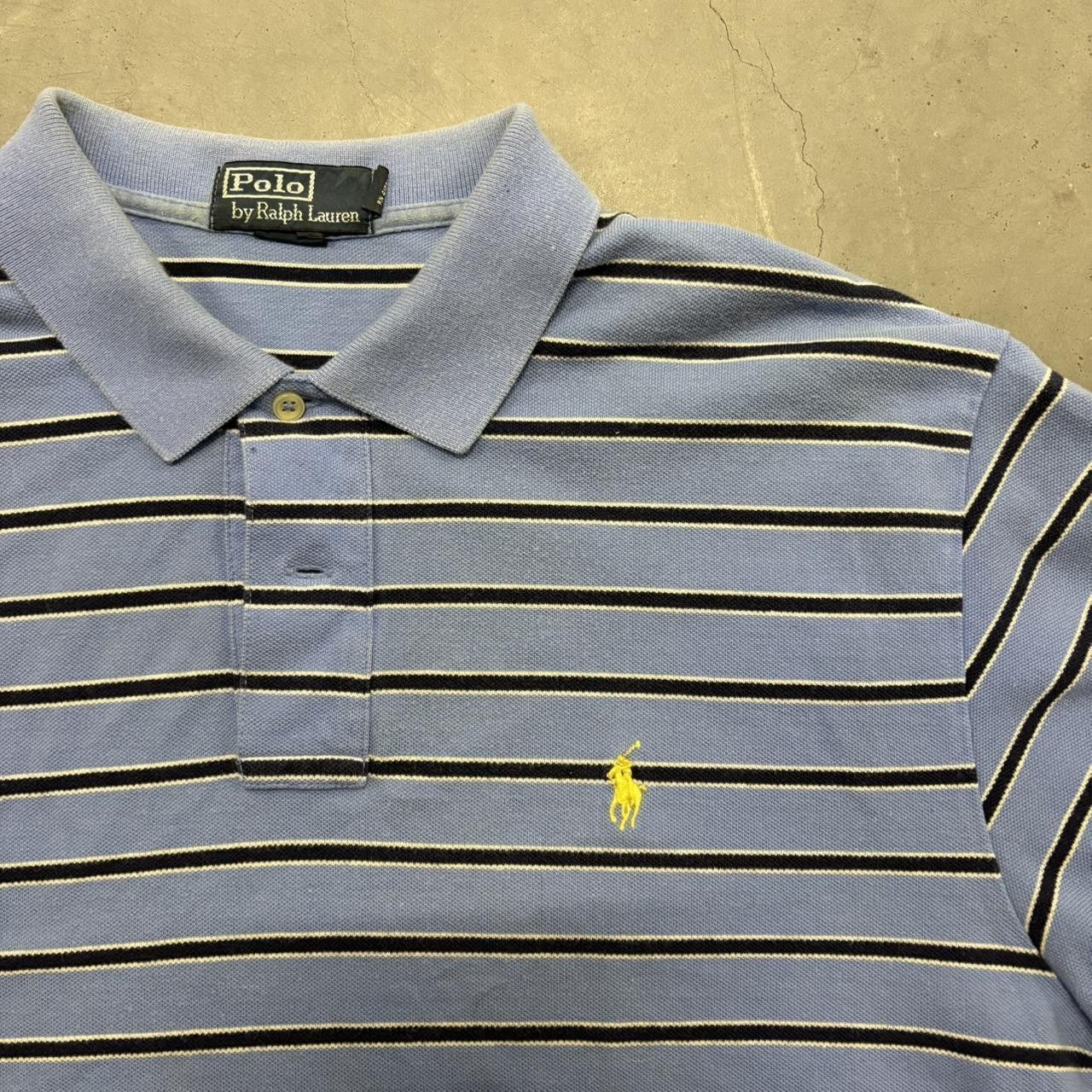Polo Ralph Lauren Crazy Vintage Y2K/2000s Blue Striped Polo Ralph Lauren Polo Shirt! Size US L / EU 52-54 / 3 - 2 Thumbnail