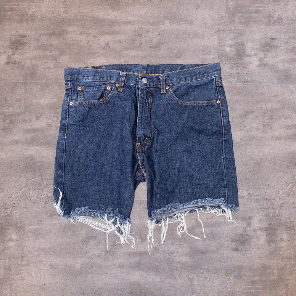 Levi's Levis Cut Off Baggy Indigo Distressed Jorts Shorts Size US 36 / EU 52 - 2 Thumbnail