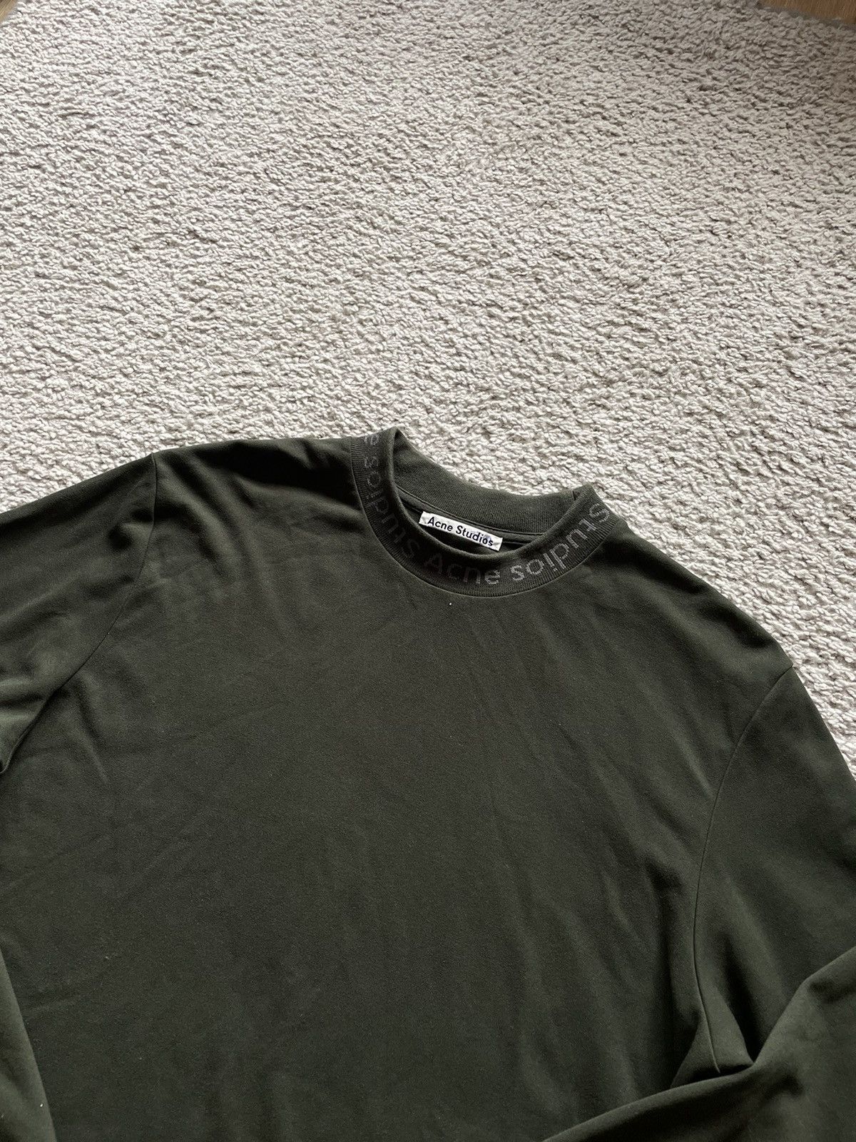 Acne Studios Acne studios Logo Rib Khaki sweatshirt Size US XL / EU 56 / 4 - 5 Thumbnail