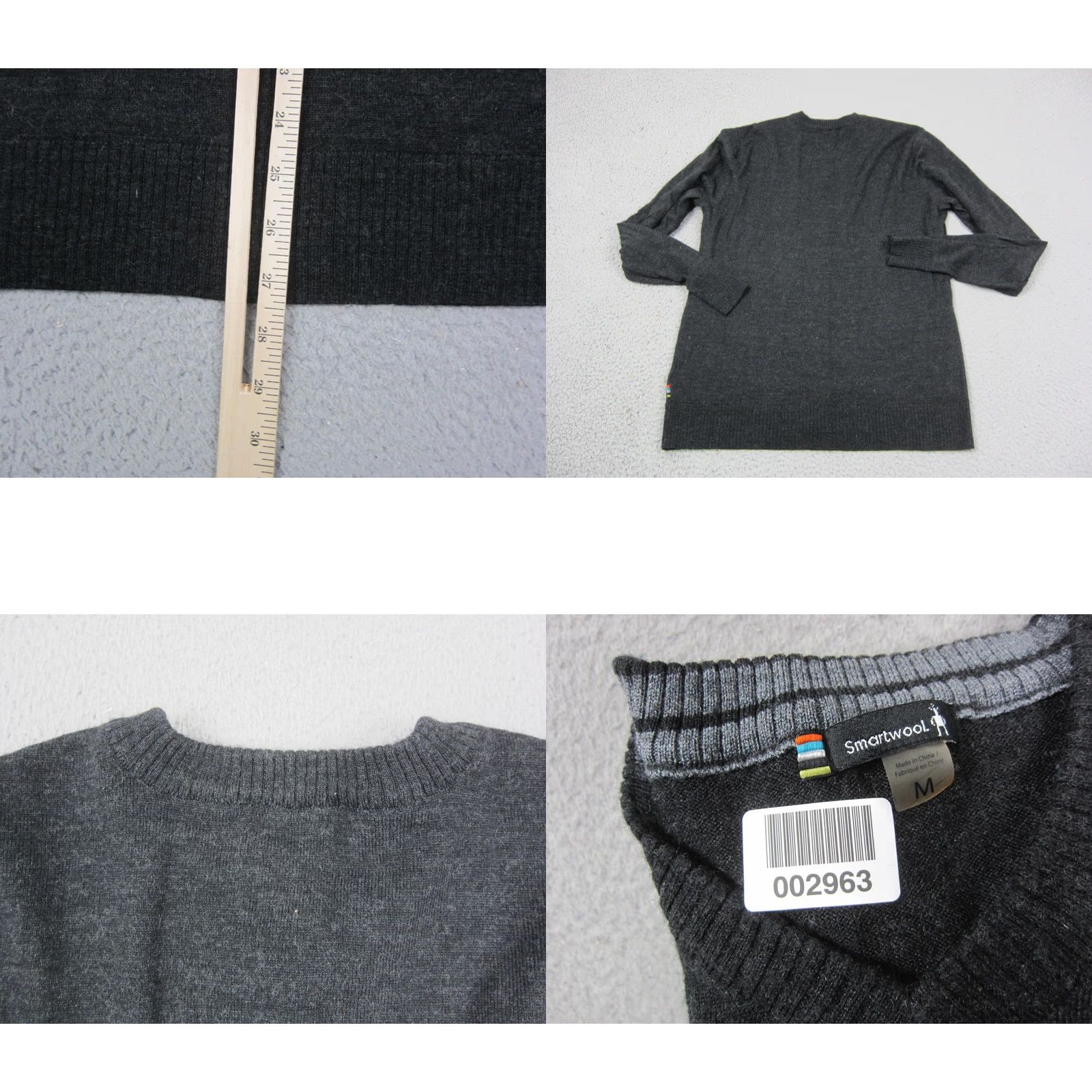 Smartwool SmartWool Sweater Mens M Black V-Neck Merino Wool Pullover 90s Crewneck Shirt Man Regular Winter Fall Summer 90s Mens Size US M / EU 48-50 / 2 - 8 Thumbnail