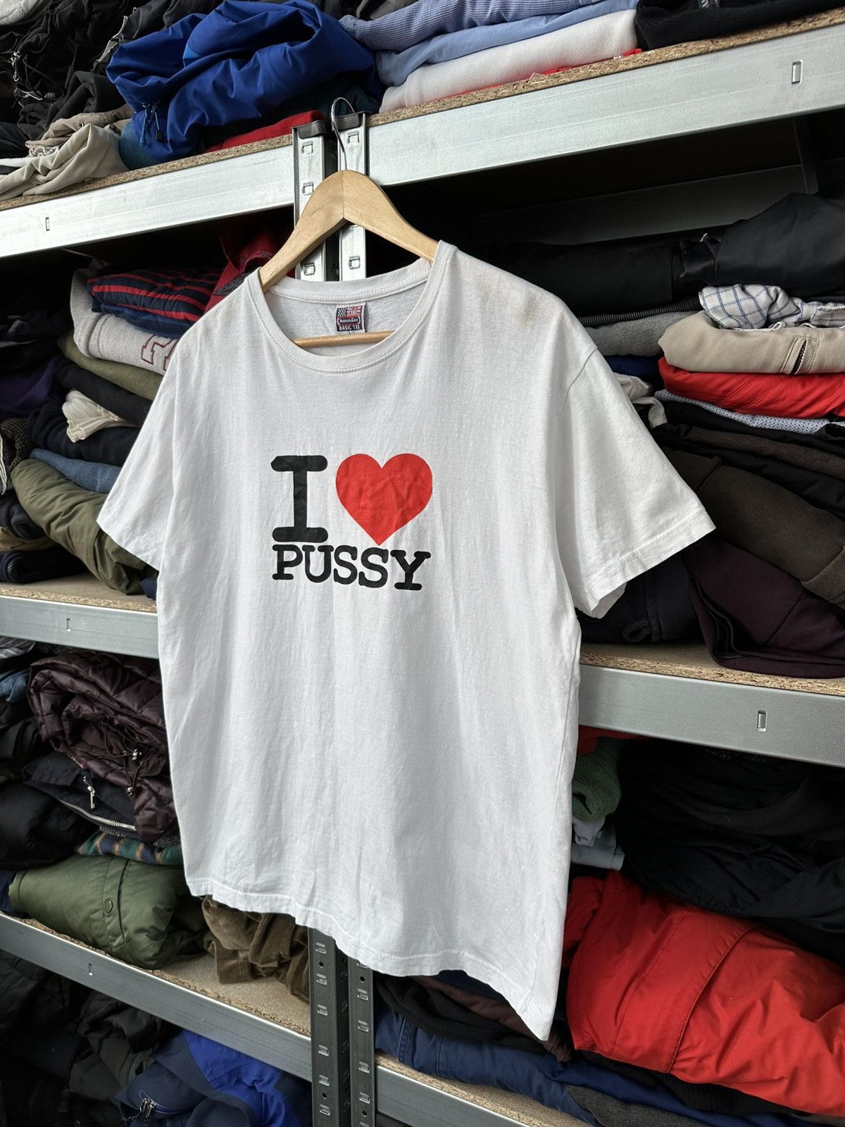 Hook-Ups Rare🚨I Love Pussy Grunge Y2K T-Shirt Pornstar Humor Tee Size US L / EU 52-54 / 3 - 3 Thumbnail