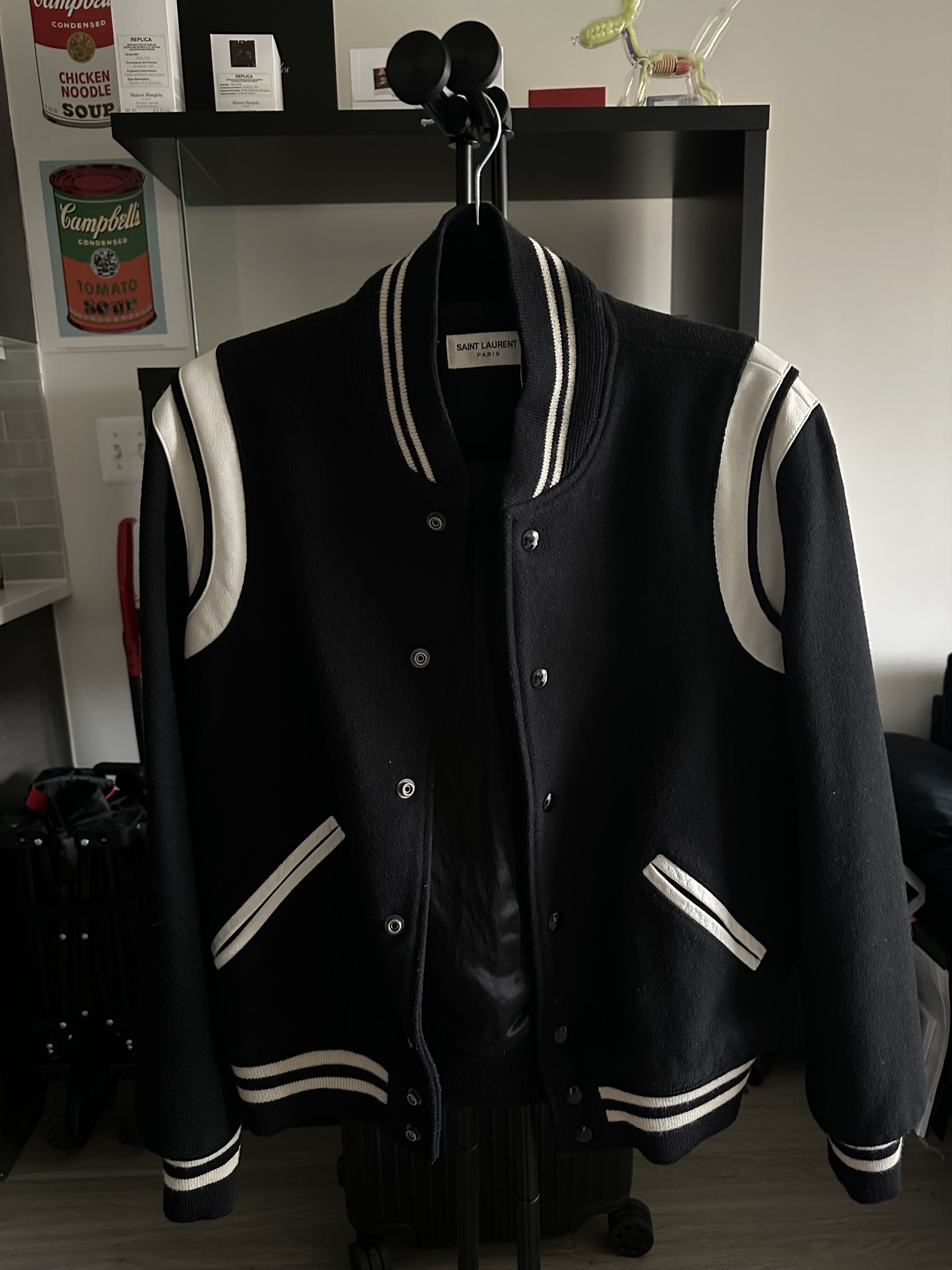 Saint Laurent Paris × Yves Saint Laurent Saint Laurent Black/White Teddy Jacket Size 46 Size US S / EU 44-46 / 1 - 5 Thumbnail