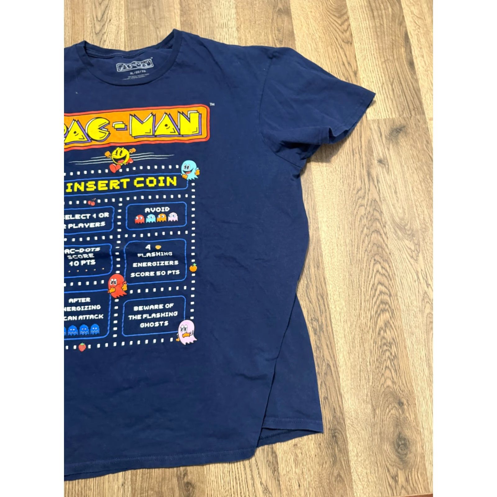 Vintage Pac-Man Shirt Men XL Navy Blue Crewneck Short Sleeve INSERT COIN Size US XL / EU 56 / 4 - 4 Thumbnail