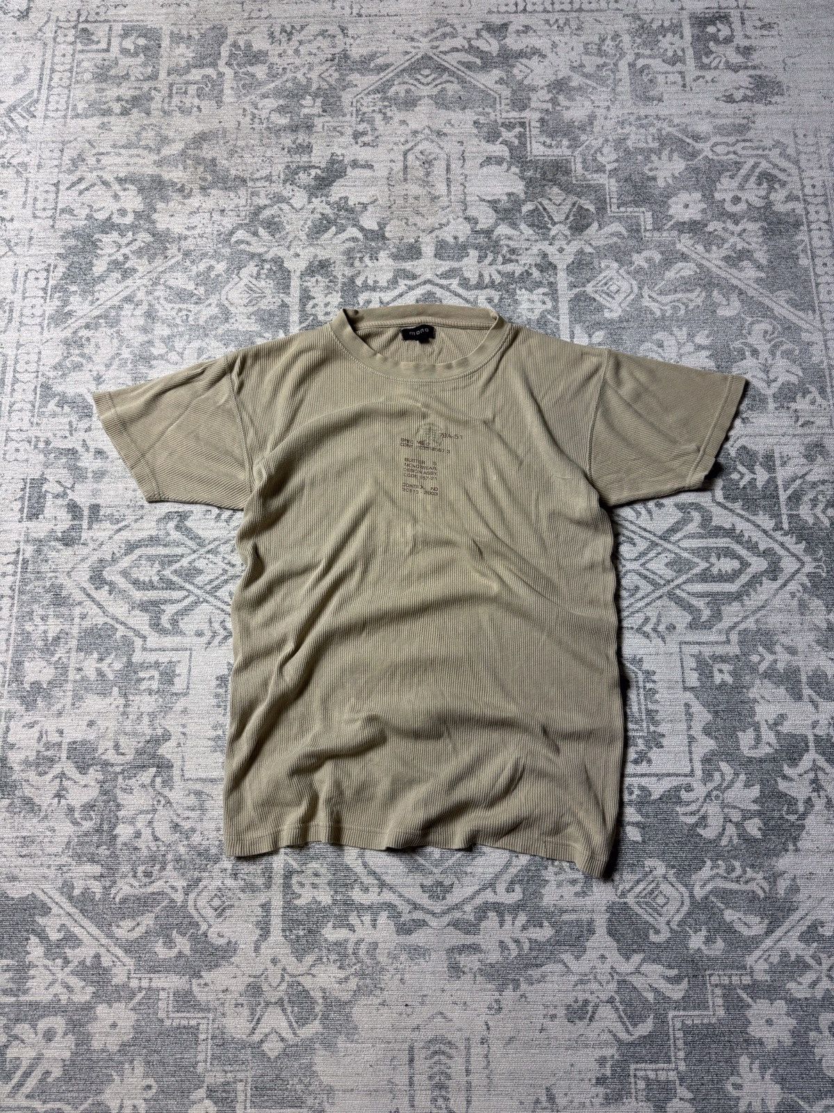 💥Y2k Vintage Japan Avant Garde Waffle Type T-Shirt Cropped