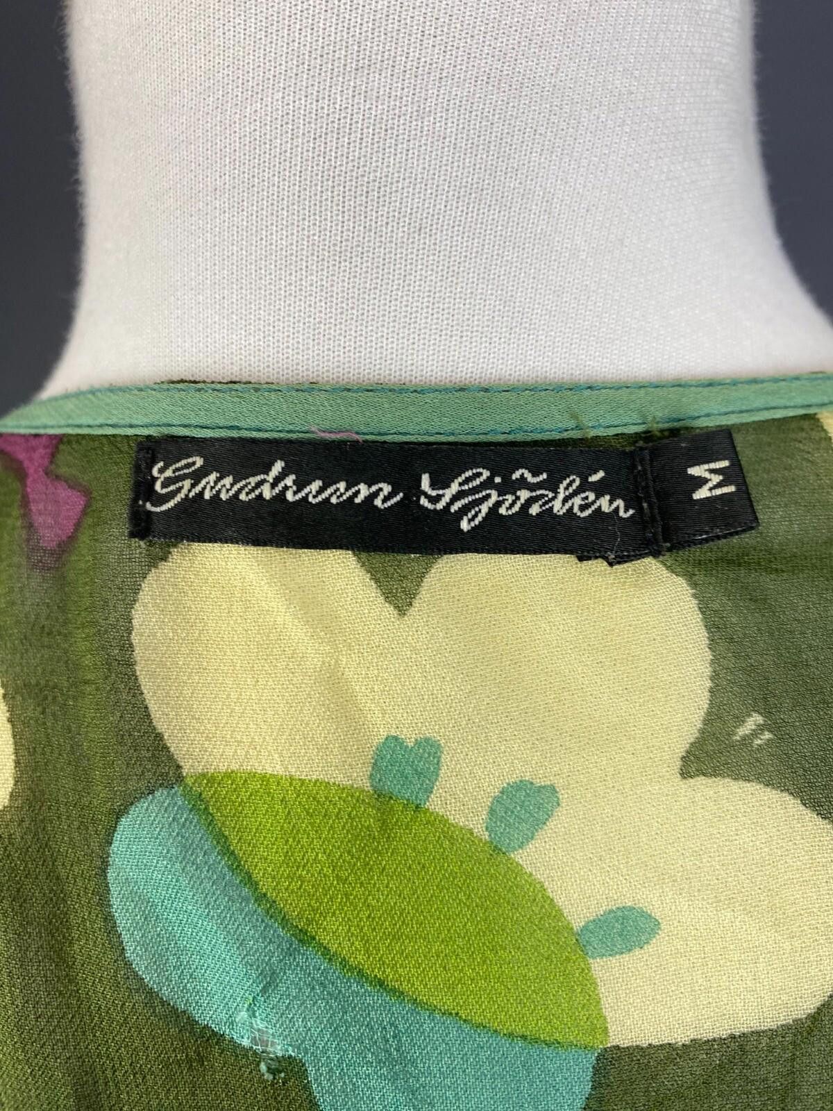 Designer Gudrun Sjoden Green Floral Wrap Belted 3/4 Dress Size M Size M / US 6-8 / IT 42-44 - 10 Thumbnail