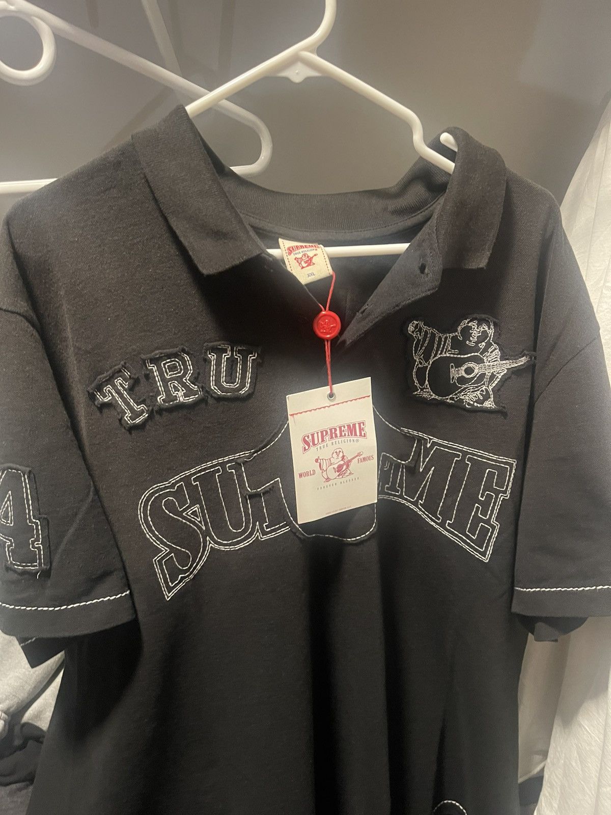 Supreme × True Religion Supreme/ True Religion Appliqué Polo Black