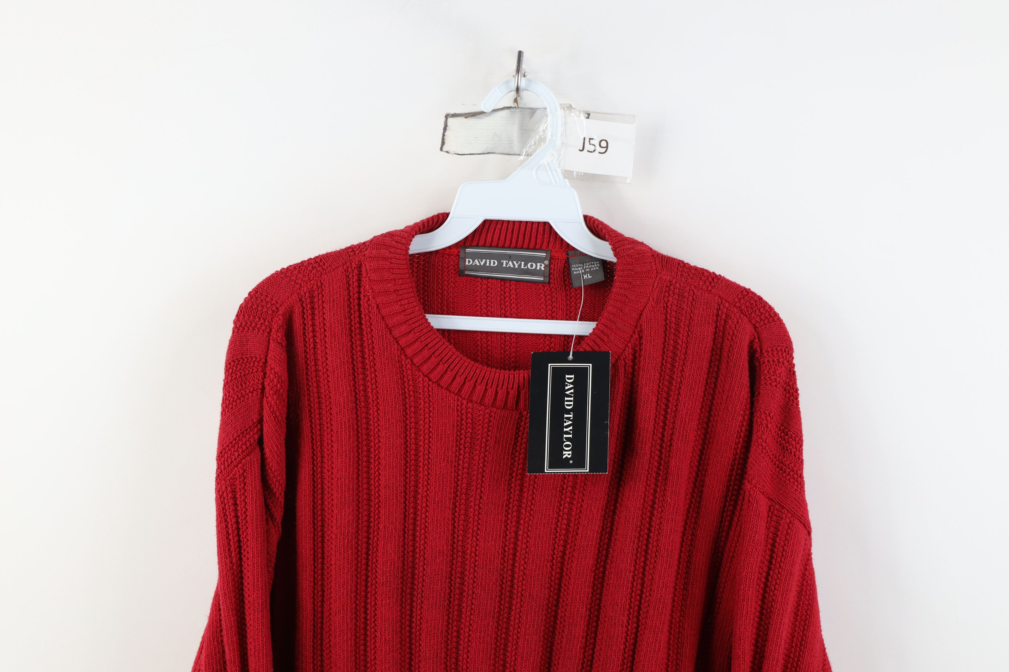 Vintage Deadstock Vintage 90s Streetwear Ribbed Knit Sweater Red USA Size US XL / EU 56 / 4 - 2 Thumbnail