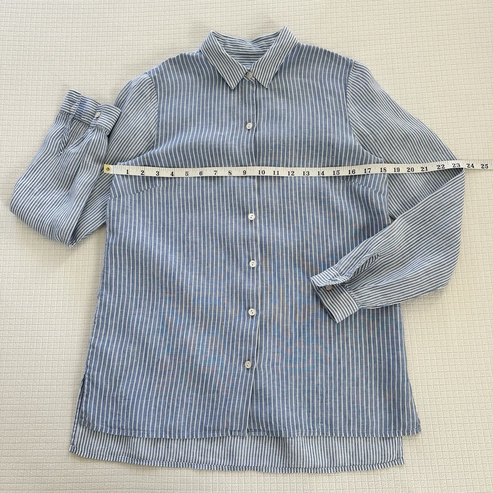 Other J.Jill Love Linen Blue Stripe Shirt Women Size XS 100% Linen Size XS / US 0-2 / IT 36-38 - 11 Thumbnail