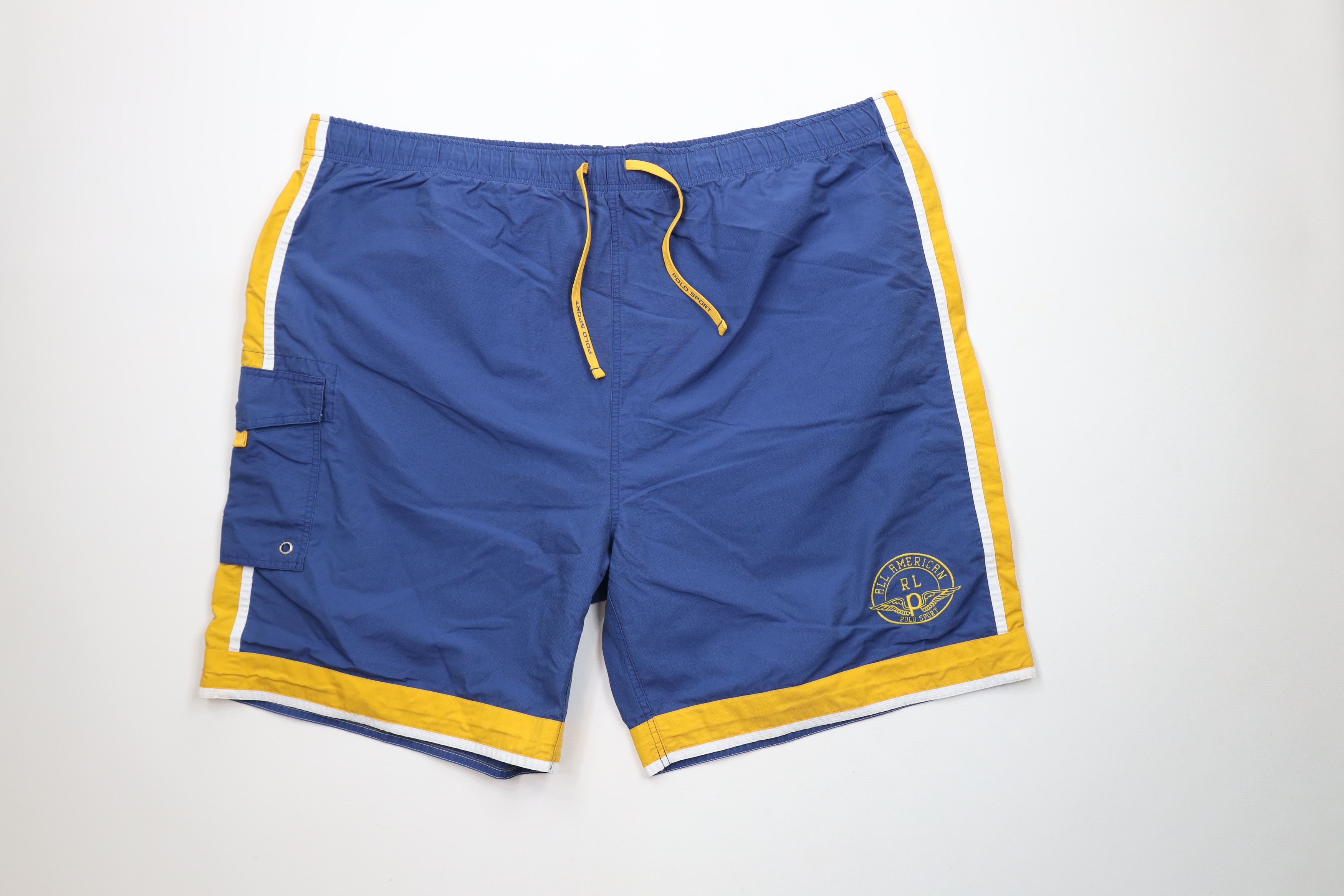 Ralph Lauren × Vintage Vintage 90s Polo Sport Ralph Lauren Wing Lined Shorts Trunks Size US 40 / EU 56 - 1 Thumbnail