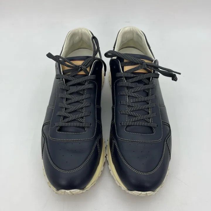Louis Vuitton Louis Vuitton Blue Low-Top Leather Sneakers -2508 Size US 10.5 / EU 43-44 - 2 Thumbnail