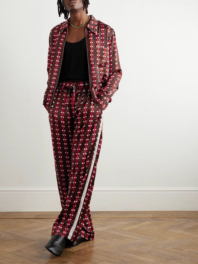 Wales Bonner ‘Relief’ Brown + Red Patterned Zip Shirt Size US M / EU 48-50 / 2 - 19 Thumbnail