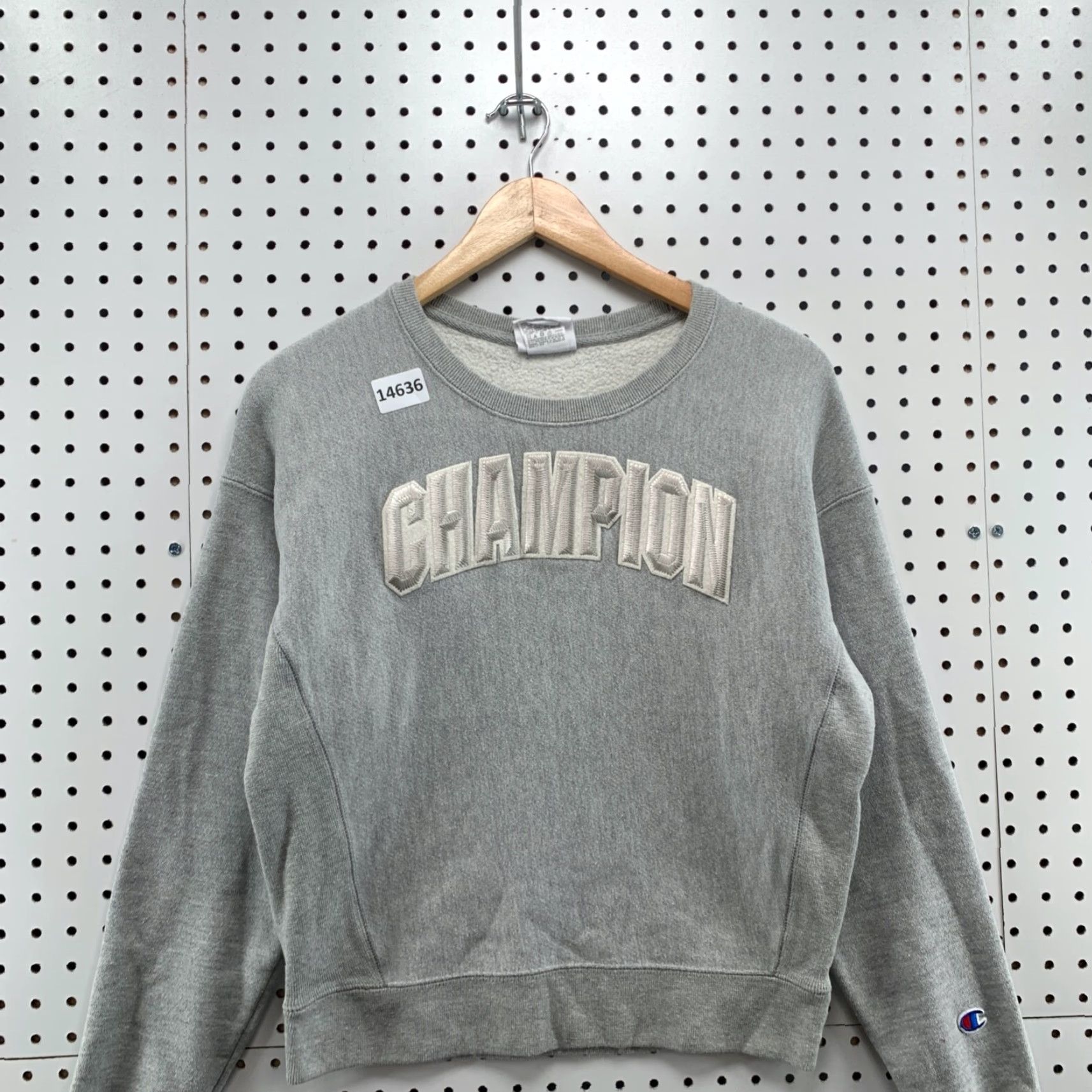 Champion Champion Sweatshirt Women Small Gray Embroidered Spellout Reverse Weave Pullover Size S / US 4 / IT 40 - 2 Thumbnail
