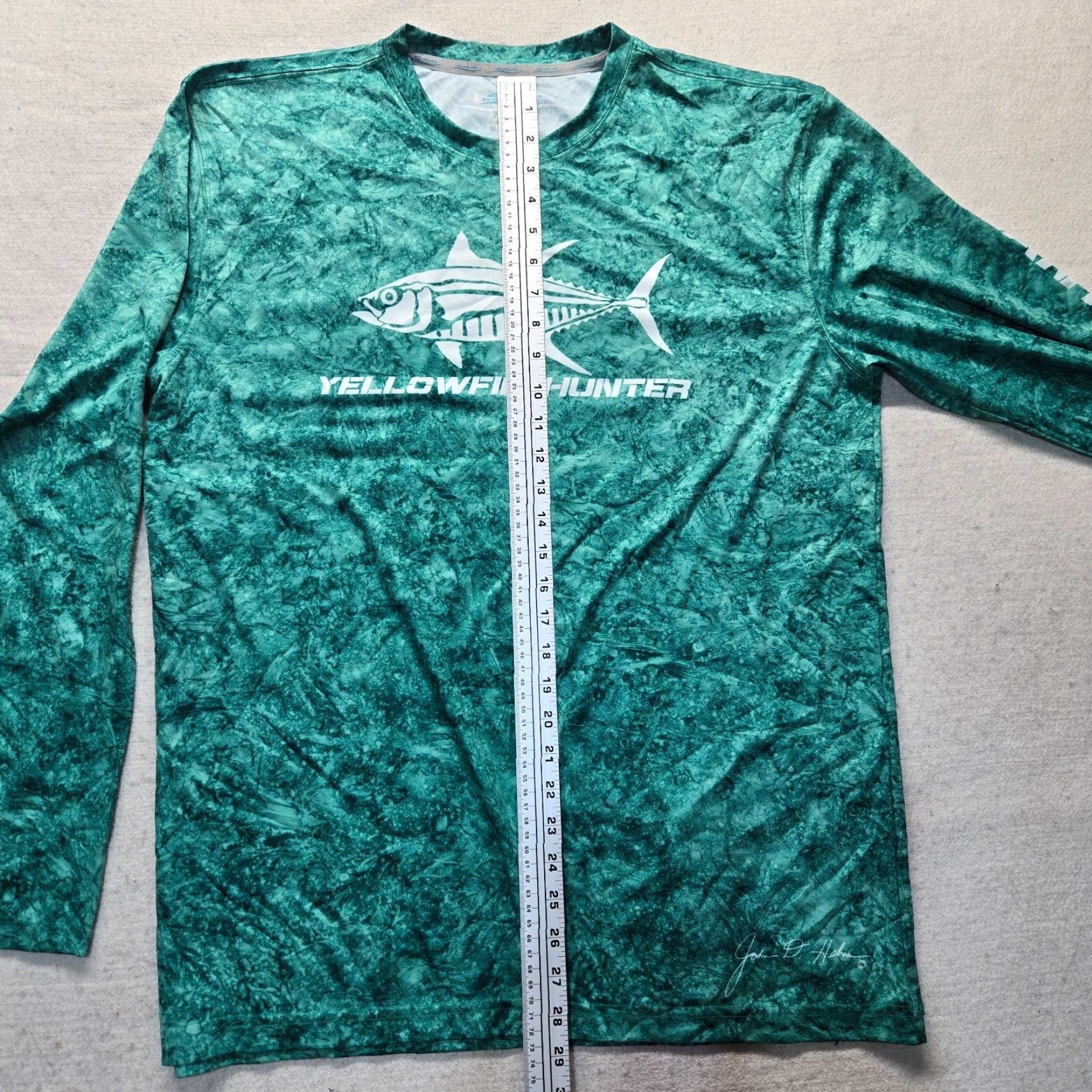 Hunter 444 Sportswear Shirt Adult XL Green Blue Long Sleeve Jersey Logo T-Shirt Modern Athletic 90s Sports Theme Mens Size XL / US 12-14 / IT 48-50 - 6 Thumbnail
