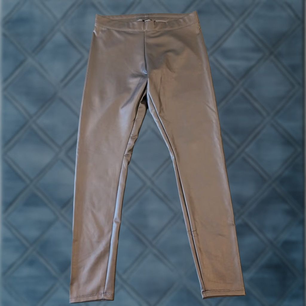 Express Express Pants Ankle Womens Medium Silver PU Pull On 30x28 Skinny Stretch Black? Size 32" / US 10 / IT 46 - 1 Thumbnail
