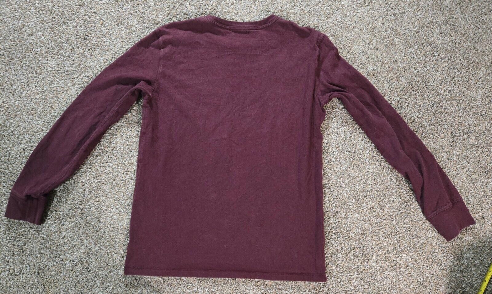 Designer Burgundy American Eagle Standard Fit Long Sleeve TShirt Sz S Size US S / EU 44-46 / 1 - 9 Thumbnail