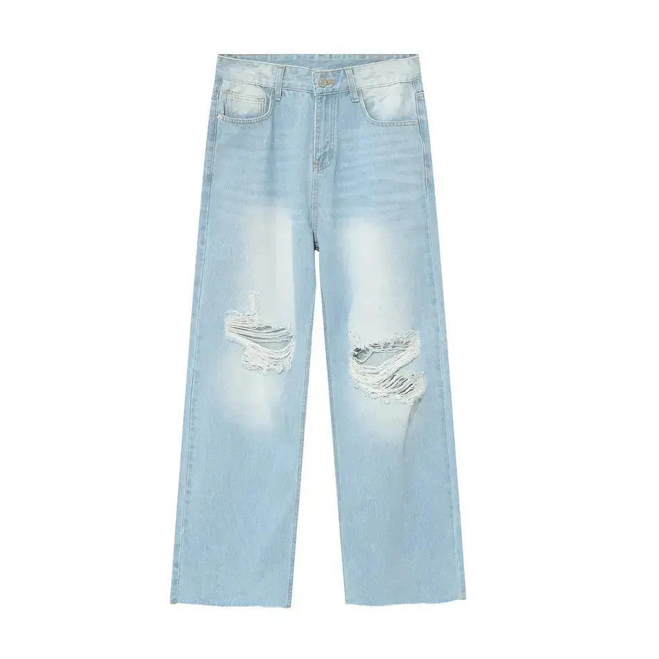 Japanese Brand Retro hip-hop fringed ripped jeans Size US 32 / EU 48 - 5 Thumbnail