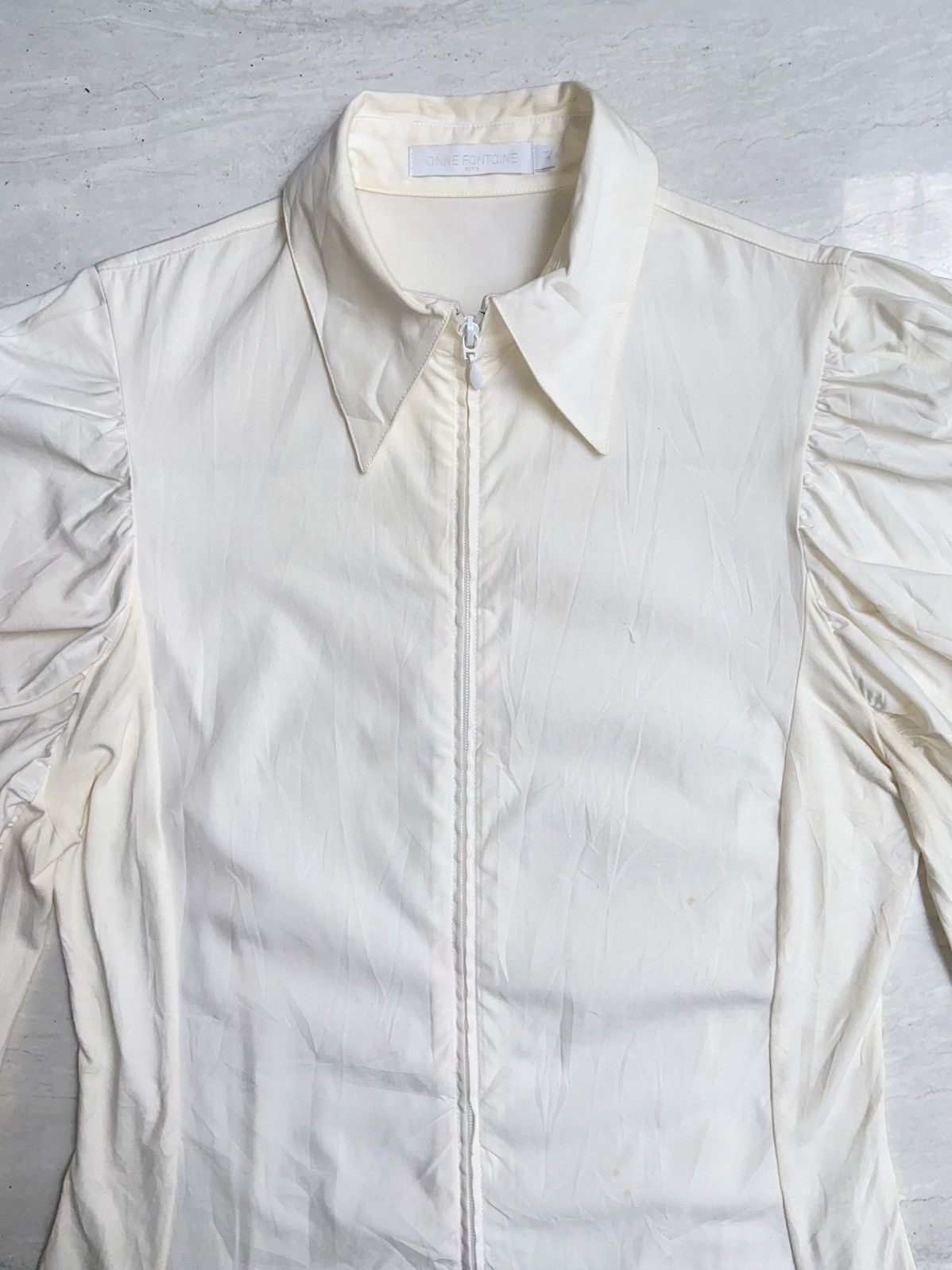 Designer × Other ANNE FONTAINE White Zipper Blouse Size XS / US 0-2 / IT 36-38 - 3 Thumbnail