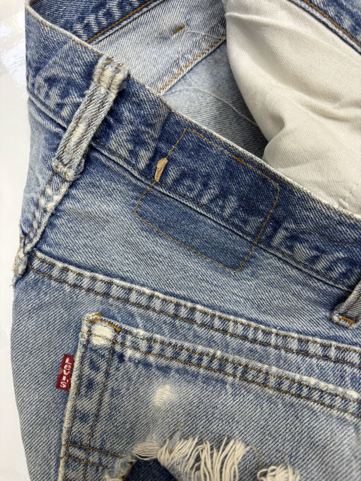 Kapital Vintage Levis 501 USA Distressed Denim Jeans Button 520 Size US 34 / EU 50 - 16 Thumbnail