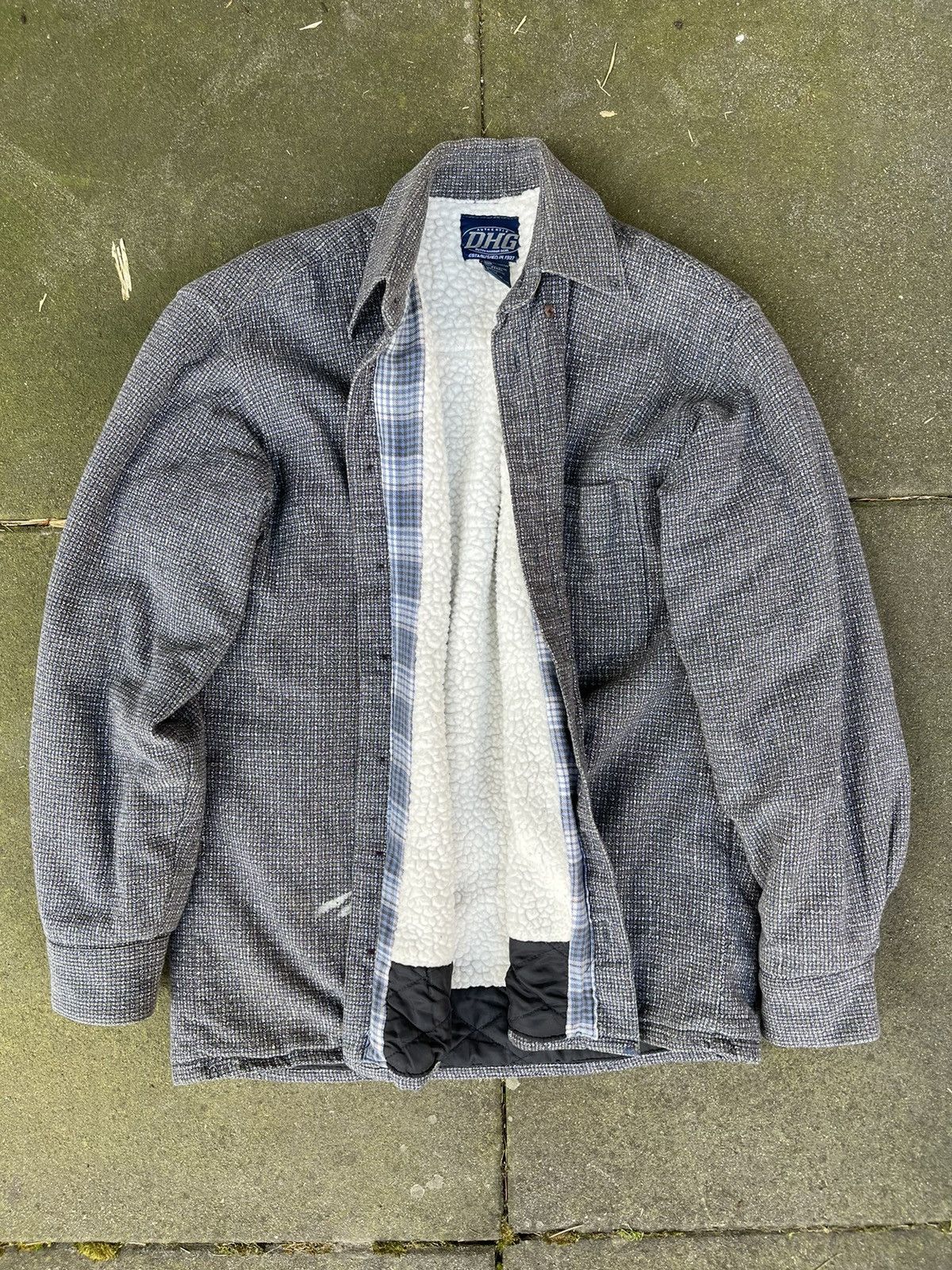 Japanese Brand × Vintage Vintage 80s woven sherpa quilted lined paint work jacket Size US L / EU 52-54 / 3 - 1 Thumbnail