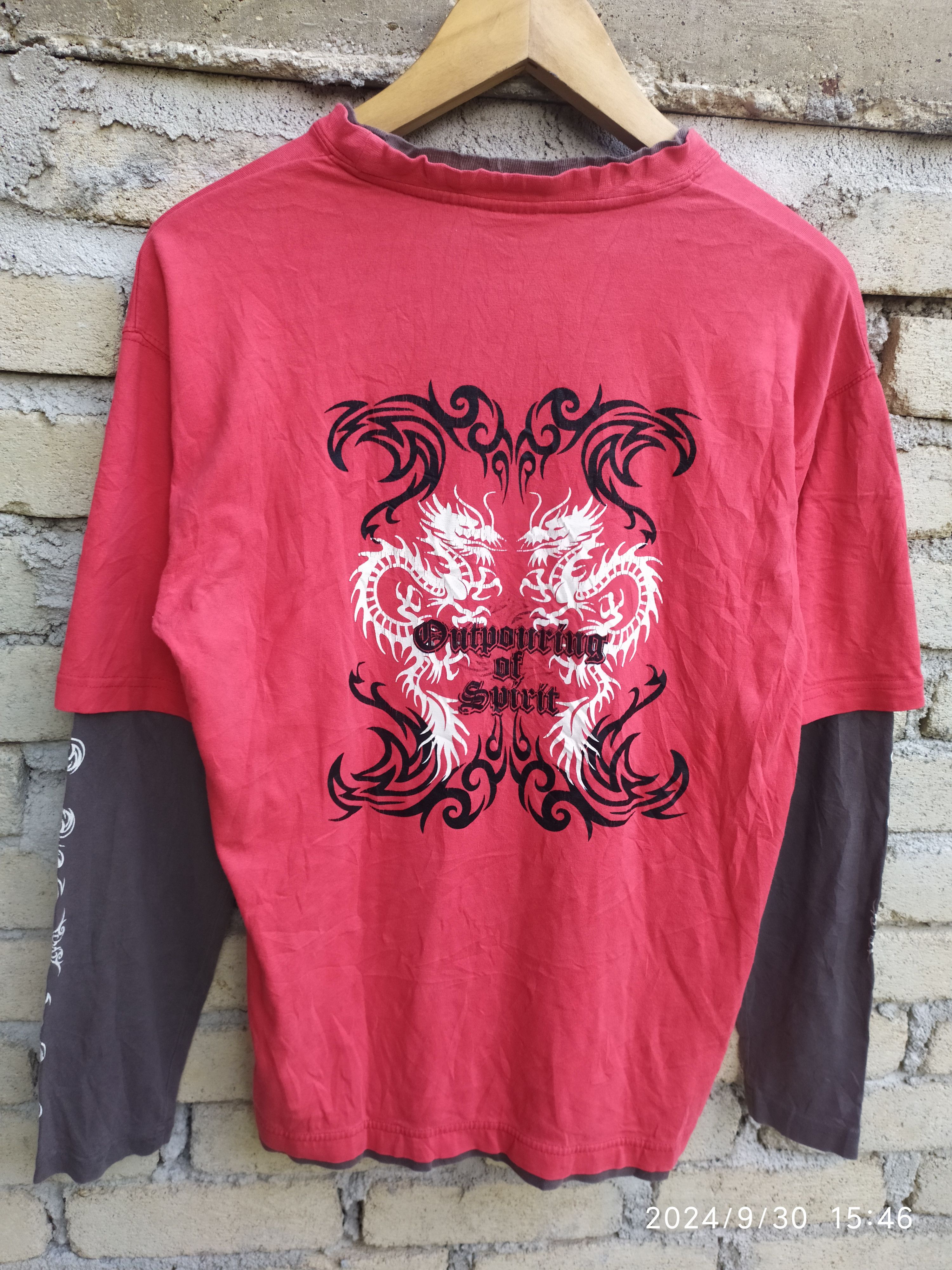 Beauty Beast × If Six Was Nine × Japanese Brand Vintage Hill CropTribal Dragon Long Sleeve Shirt Size US M / EU 48-50 / 2 - 2 Thumbnail