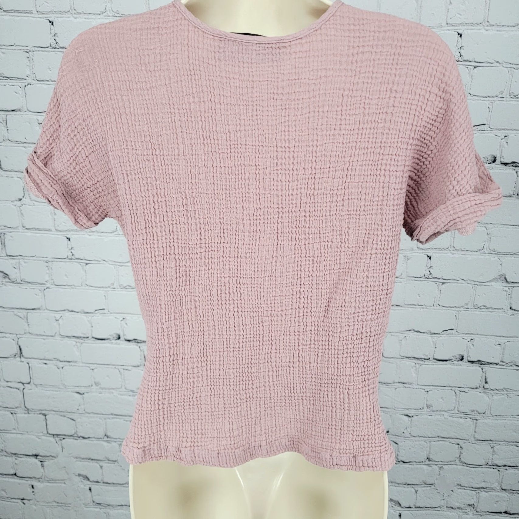 Vintage Decjuba Pink Cotton Short Sleeve Top Women Small S Basic Casual Pullover Size S / US 4 / IT 40 - 2 Thumbnail