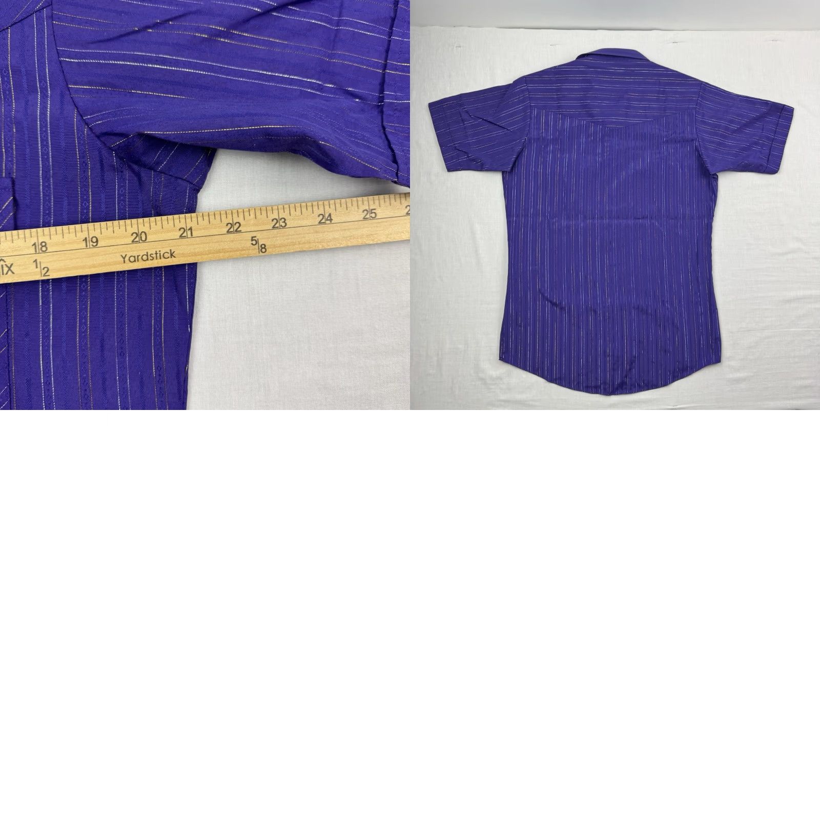 Vintage VINTAGE Ely Cattleman Shirt Adult 15 Striped Button-Up Short Sleeve Western 90s Mens Purple Size US M / EU 48-50 / 2 - 8 Thumbnail