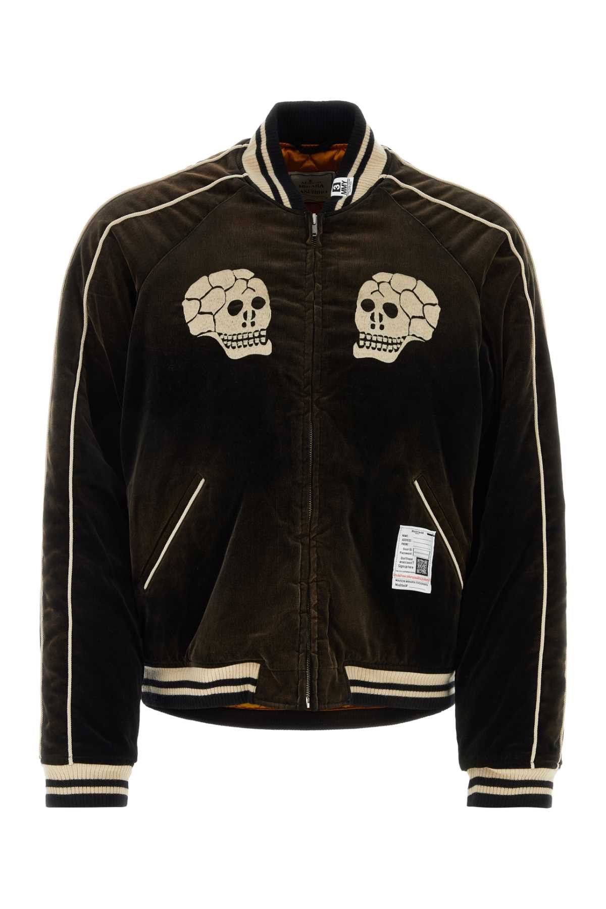 image of Miharayasuhiro Black Velvet Bomber Jacket, Men's (Size Small)