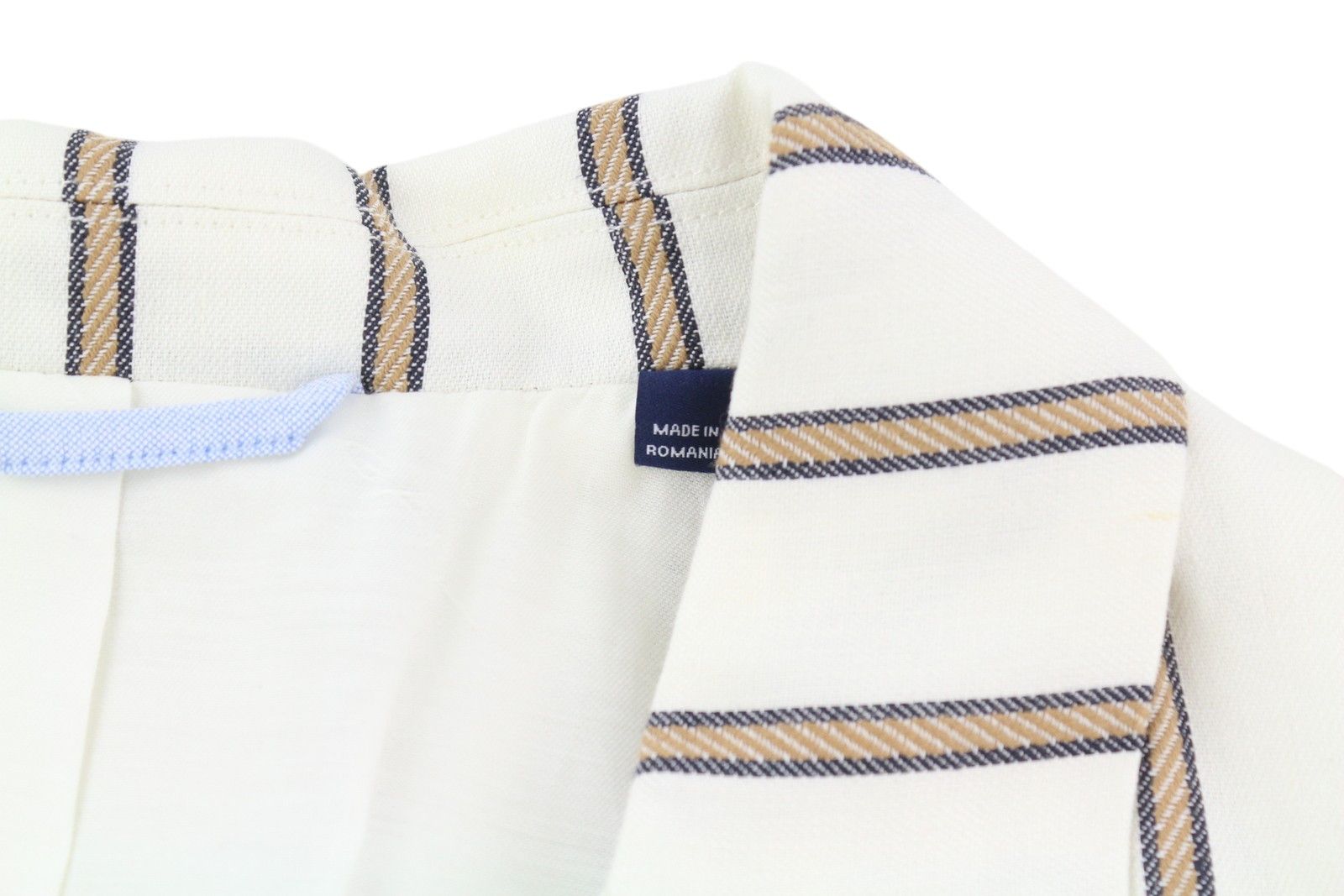 Gant STRIPE LINEN EU40 Off-White Linen Notch Blazer 85339 Size M / US 6-8 / IT 42-44 - 11 Thumbnail