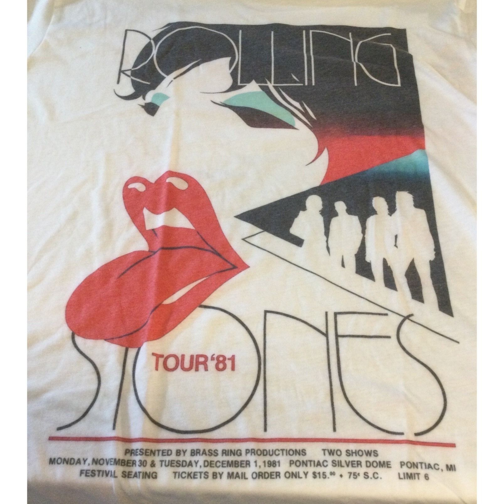 Next Level Rolling Stones Tour '81 Nov 30- Dec 1 Pontiac Silver Dome Mi Size US XL / EU 56 / 4 - 3 Thumbnail