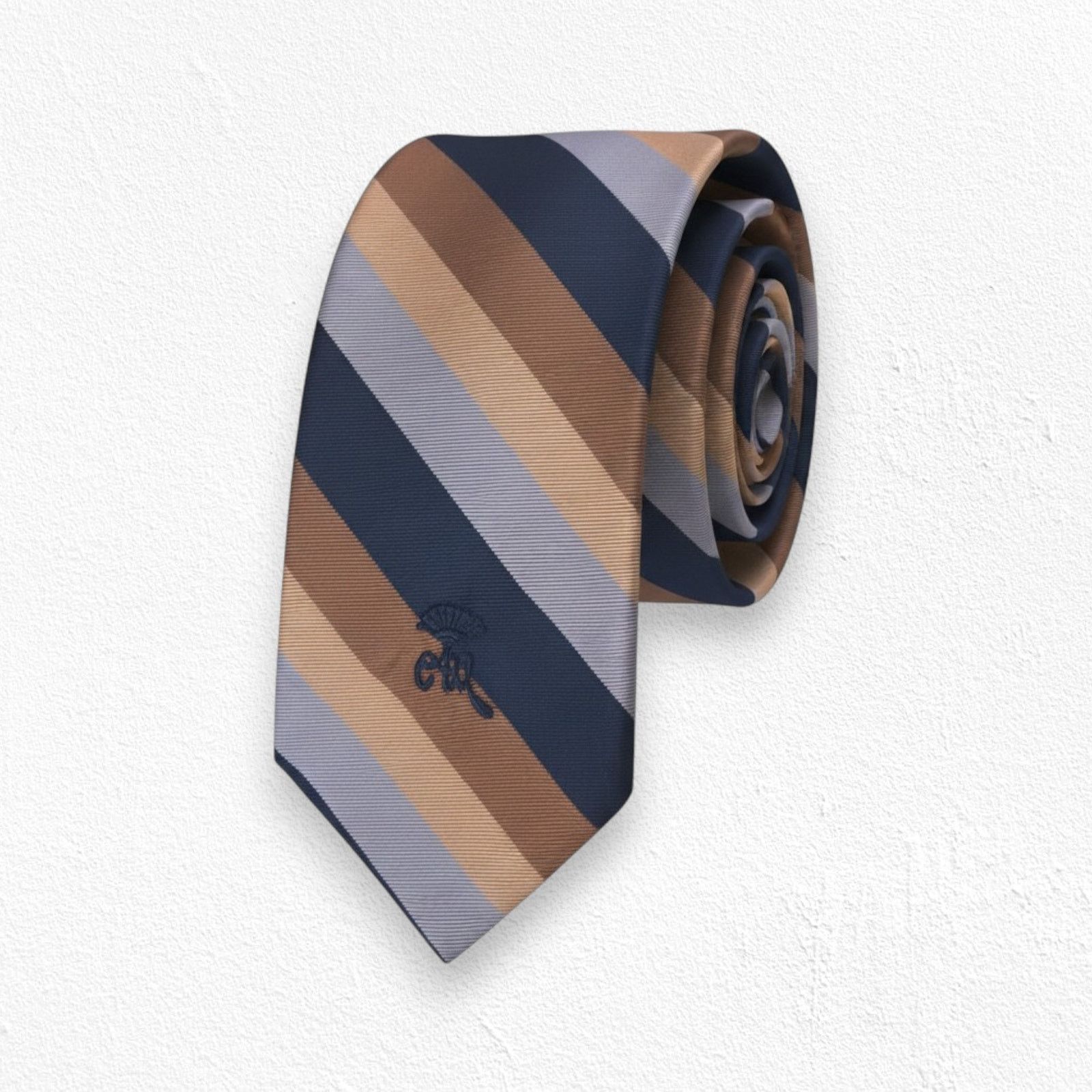 Vintage 60s Black Bronze Striped USA Made Silk Neck Tie Size ONE SIZE - 1 Thumbnail