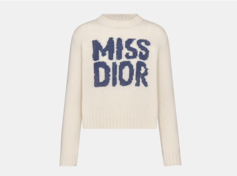 Dior o1w1db11225 454S57 Sweater in Ecru/Blue Size XS / US 0-2 / IT 36-38 - 1 Thumbnail