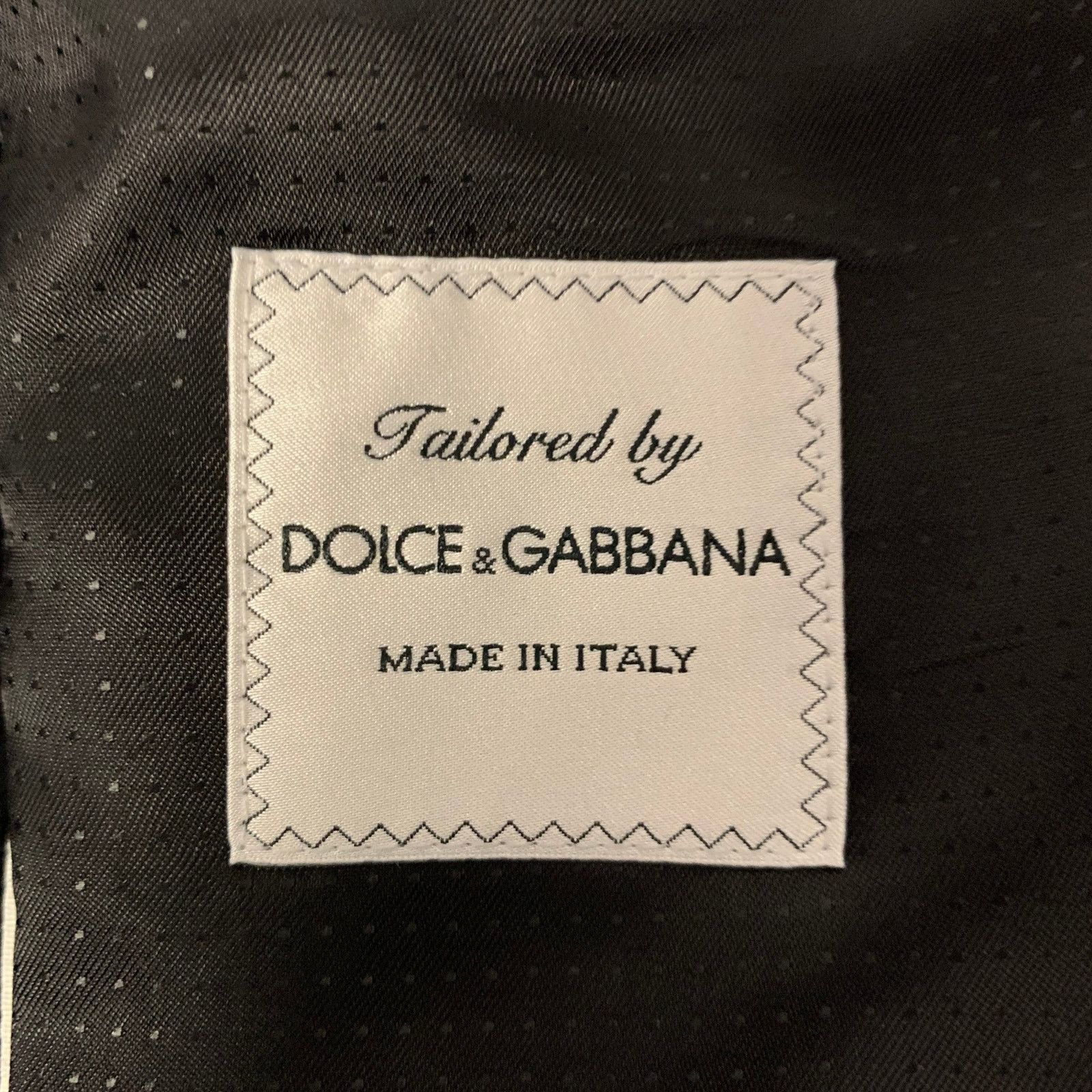 Dolce & Gabbana DOLCE & GABBANA 40 Black White Dot Cotton Tuxedo Sport Coat Size 40R - 6 Thumbnail