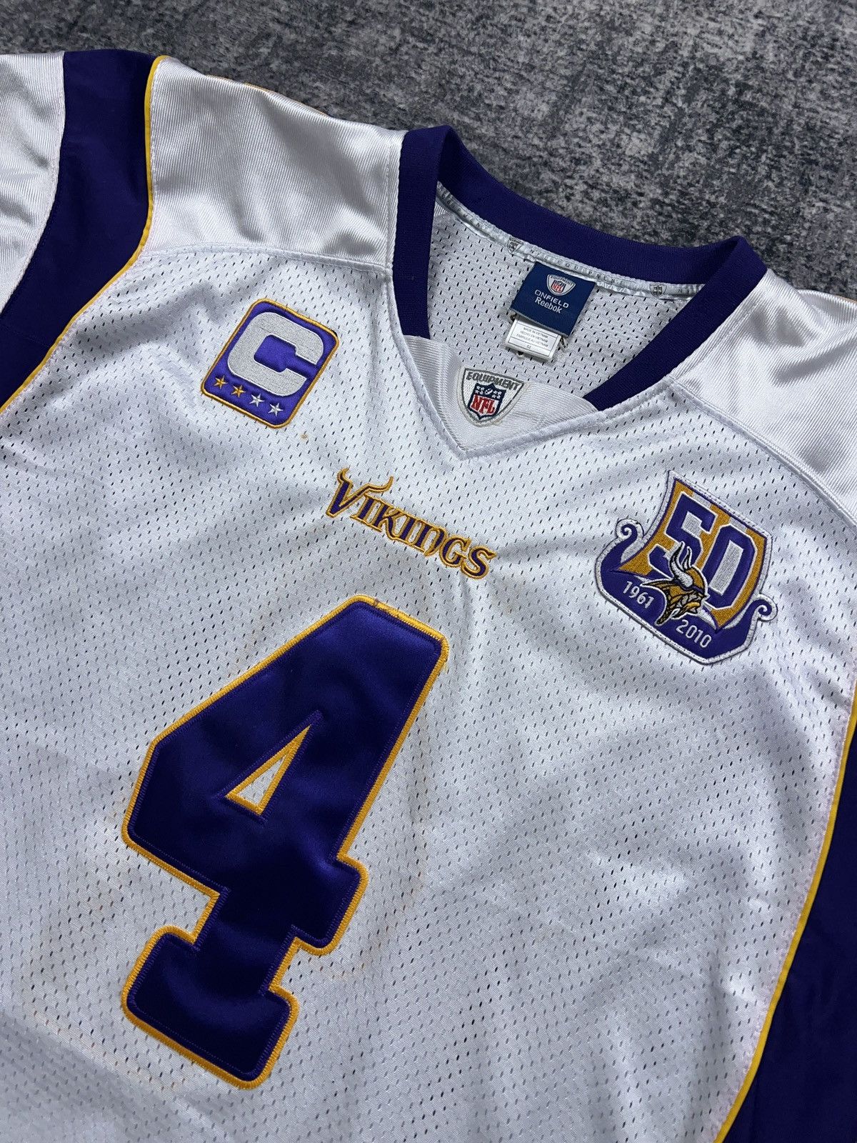 NFL × Reebok × Vintage Y2K Brett Favre Minnesota Vikings Captain 50 Years Jersey Size US XL / EU 56 / 4 - 3 Thumbnail
