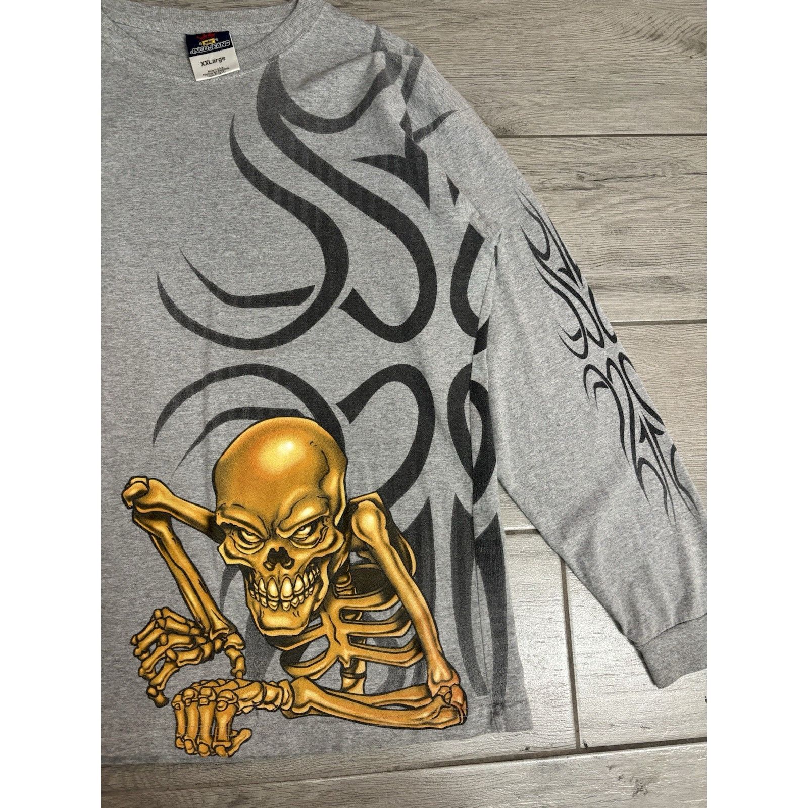 JNCO Vintage Y2K Jnco Jeans Long Sleeve Flames Skull Shirt Xl/2XL Size US XL / EU 56 / 4 - 2 Thumbnail