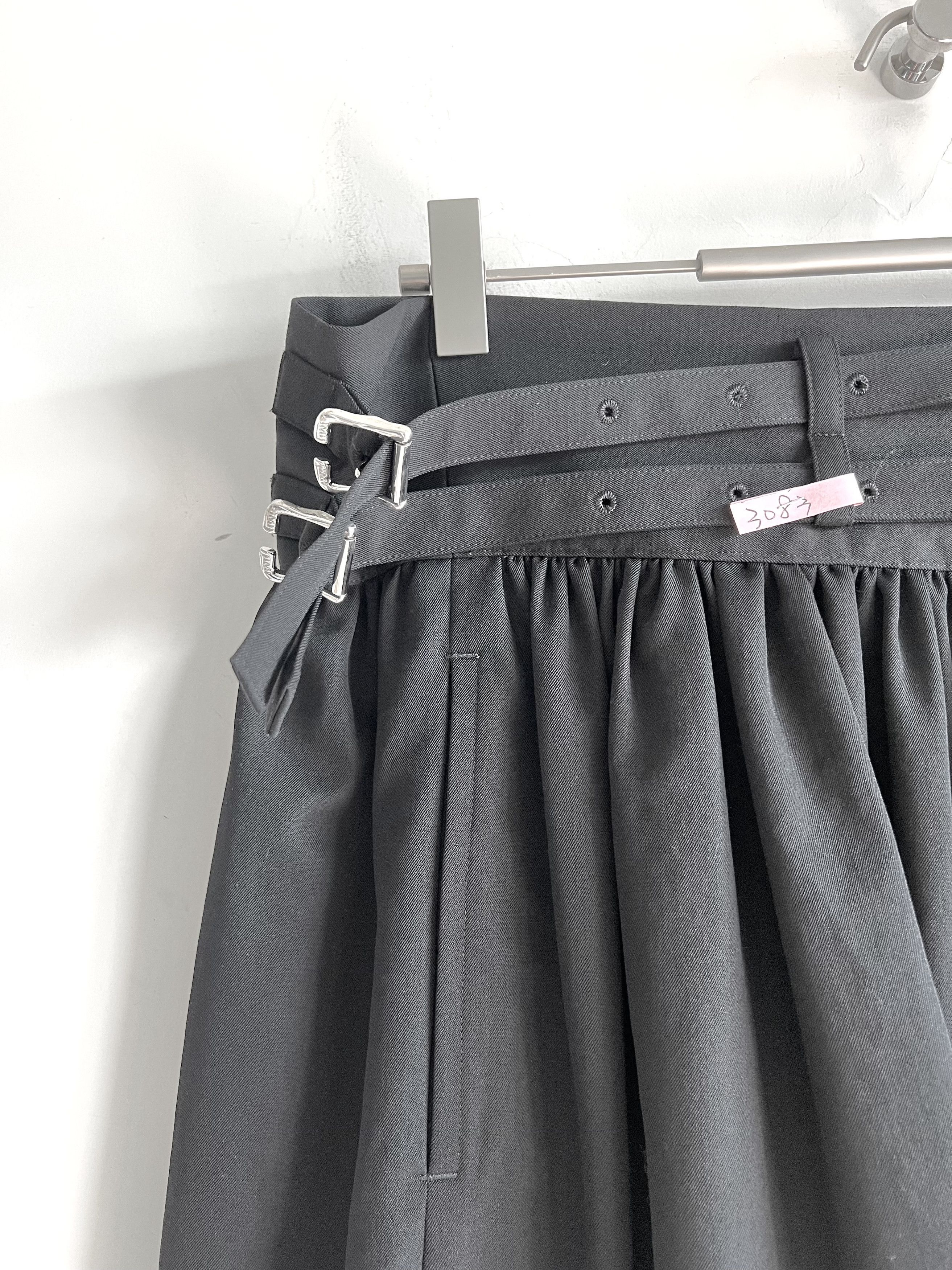 Limi Feu LIMI feu Yohji Yamamoto - W/Gabardine Short Gathered Skirt Size 29" - 3 Thumbnail