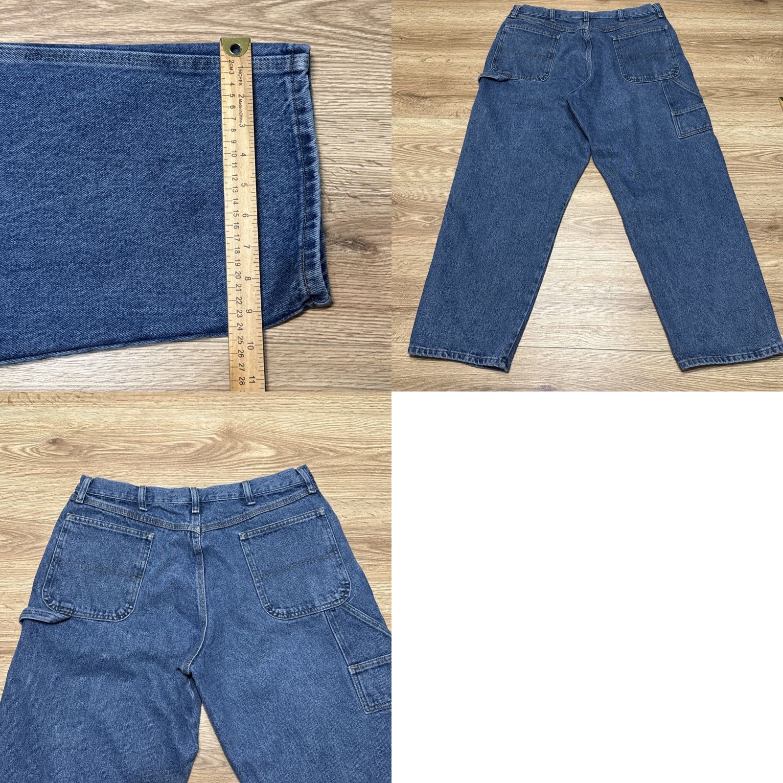 Denime Rustler Carpenter Jeans Mens Sz 38x30 Blue Denim Pockets 100% Cotton Denim Size US 38 / EU 54 - 8 Thumbnail